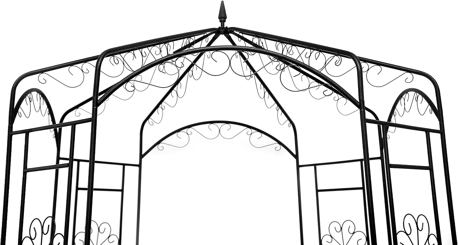 1. GO Steel Garden Arch, 8' High x 5'2" Wide, Garden Arbor for Various Climbing Plant, Outdoor Garden Lawn Backyard Gazebo