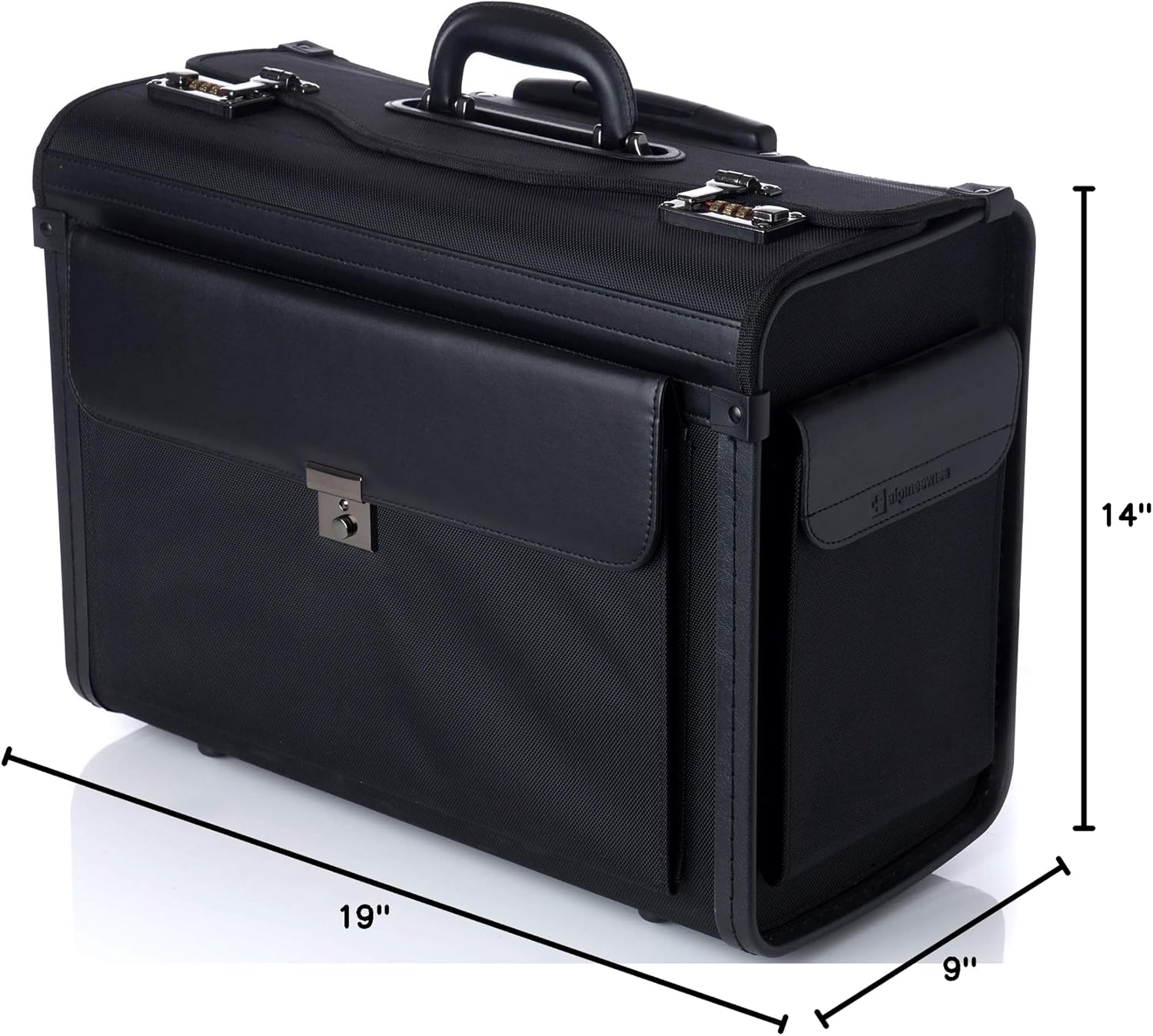 Alpine Swiss Rolling 17" Laptop Briefcase on Wheels Attache Lawyers Case Legal Size
