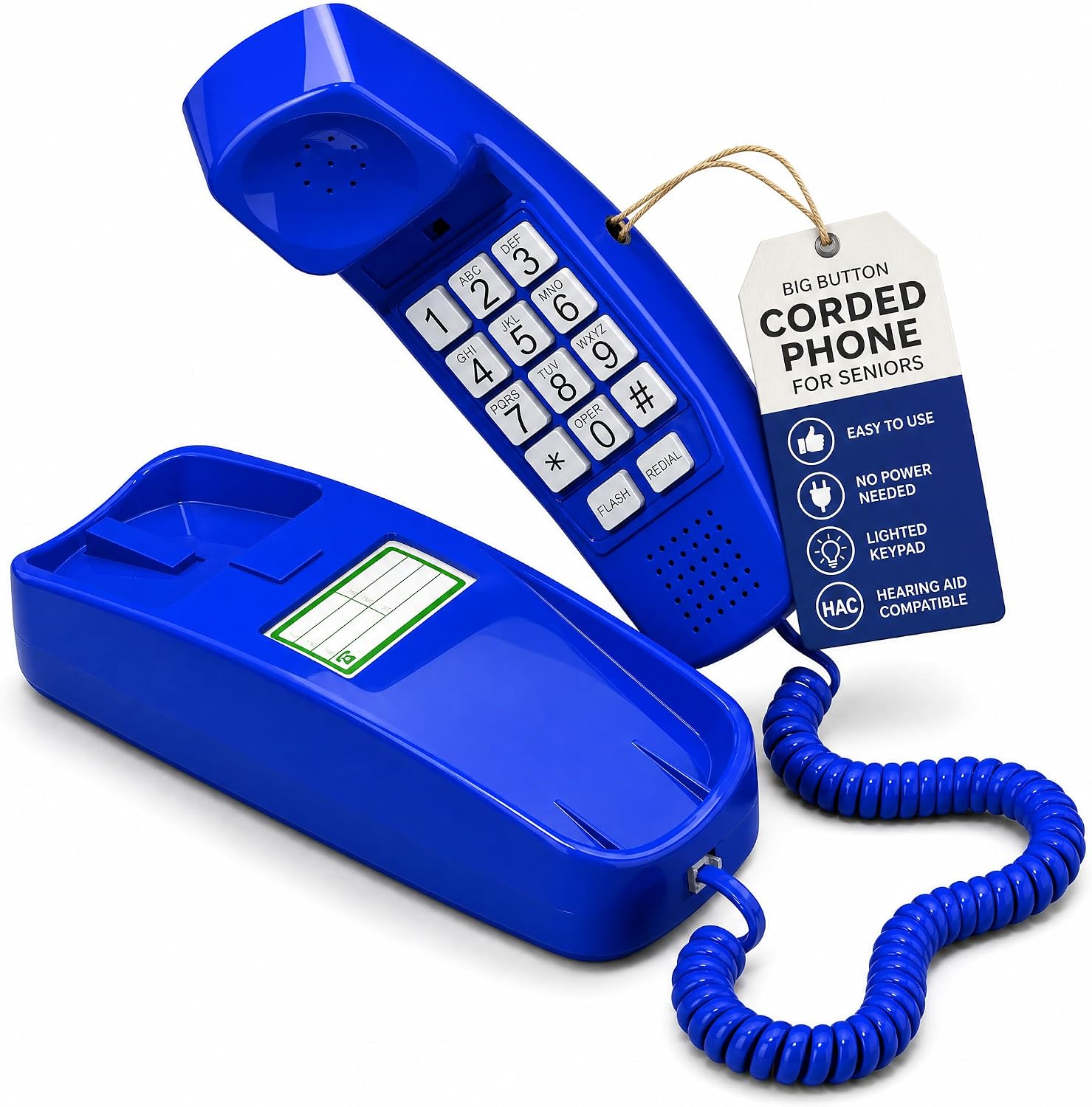 iSoHo Big Button Corded Phone for Seniors – Easy-to-Use Landline with Lighted Keypad, Ergonomic Handset & No Power Needed – Retro Home Phone for Elderly, Visually Impaired & Hard of Hearing | Telephone for seniors, visually impaired, lighted keypad, redi…
