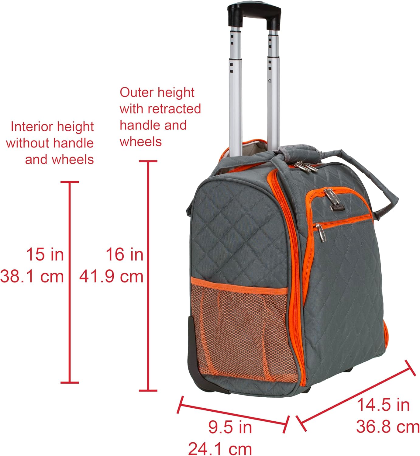 Rockland Melrose Upright Wheeled Underseater Carry-On Luggage, Red
