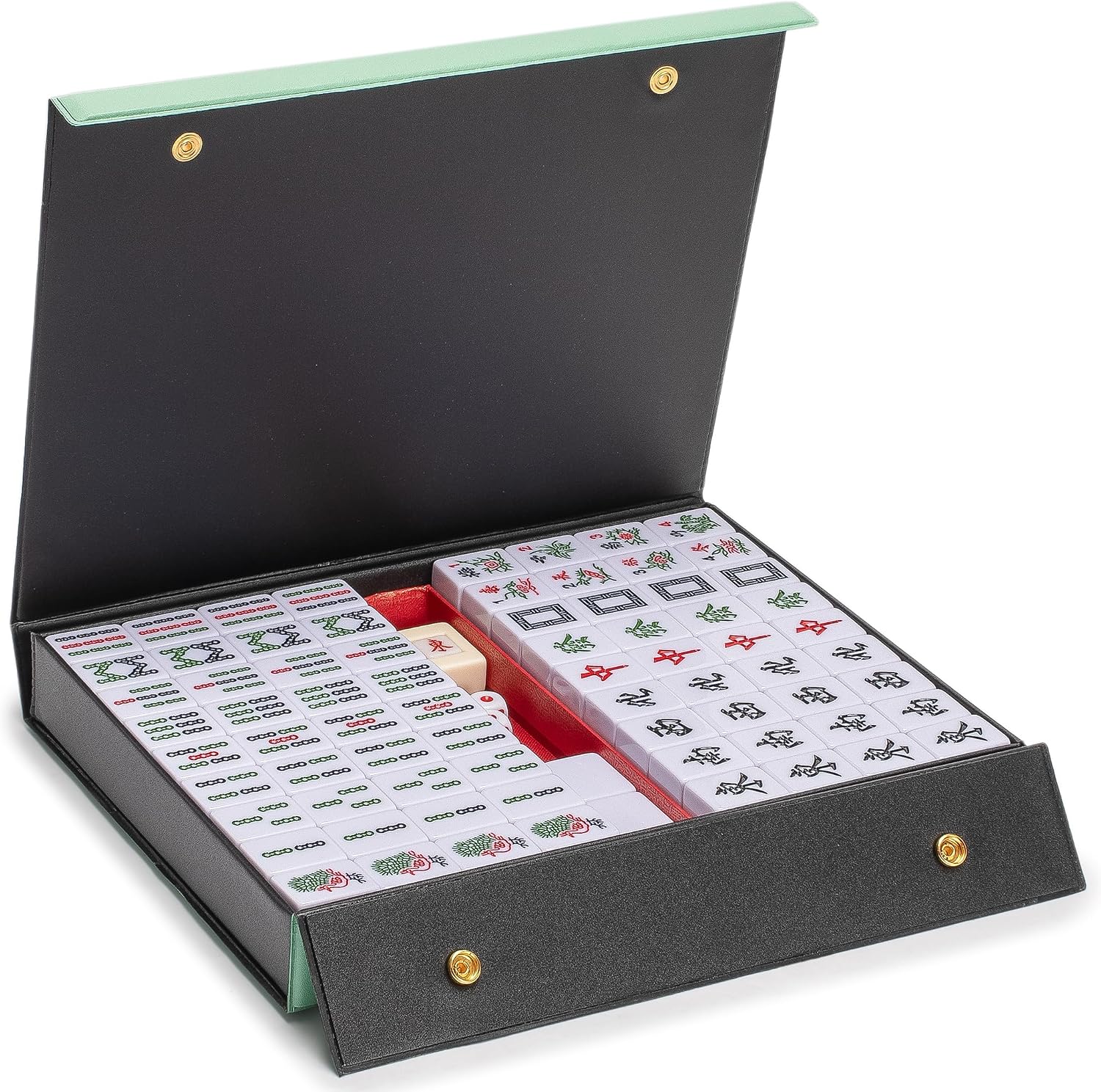 Yellow Mountain Imports Chinese Mahjong Set – Rouge Heritage – 146 Medium Tiles, Professional Set for Chinese-Style Play [中式麻將 專業套裝]