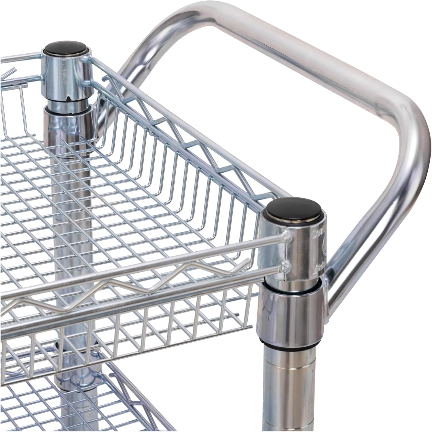 Seville Classics UltraDurable NSF Commercial Heavy Duty Metal Rolling Utility Cart, w/ Steel Shelves, Handle Bar for Restaurant, Garage, Warehouse, Kitchen, Office, Top Shelf (36"W x 18"D)