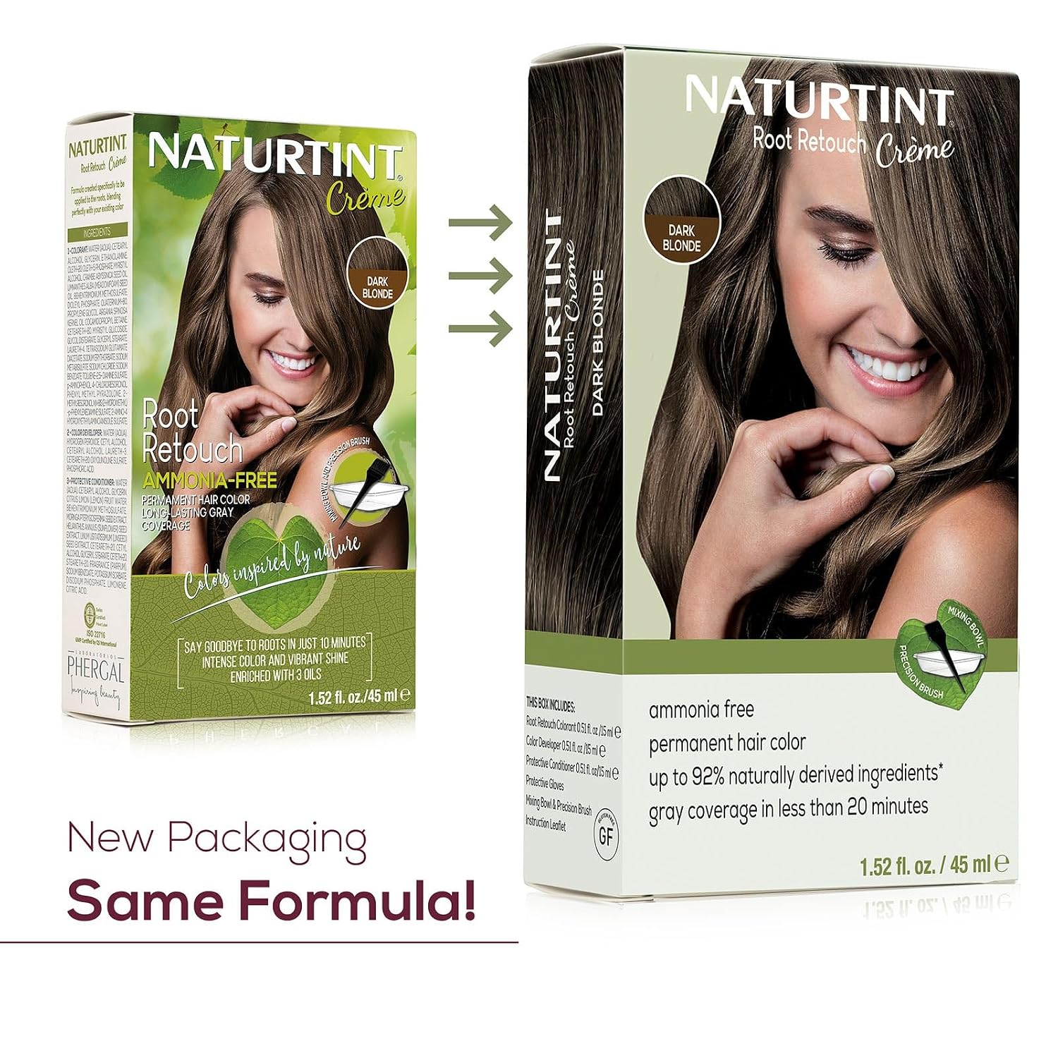 Naturtint Light Brown Root Retouch Crème Permanent Hair Color - Ammonia Free, Conceal Grays, No Artificial Scent, 1.52 Fl Oz
