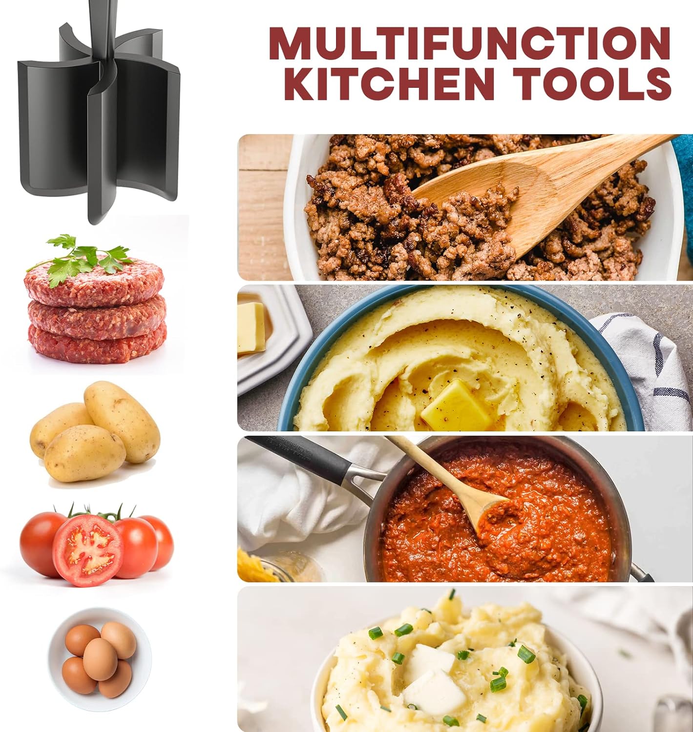 PGYARD Meat Chopper Hamburger Grinder, Kitchen Smasher for Ground Beef
