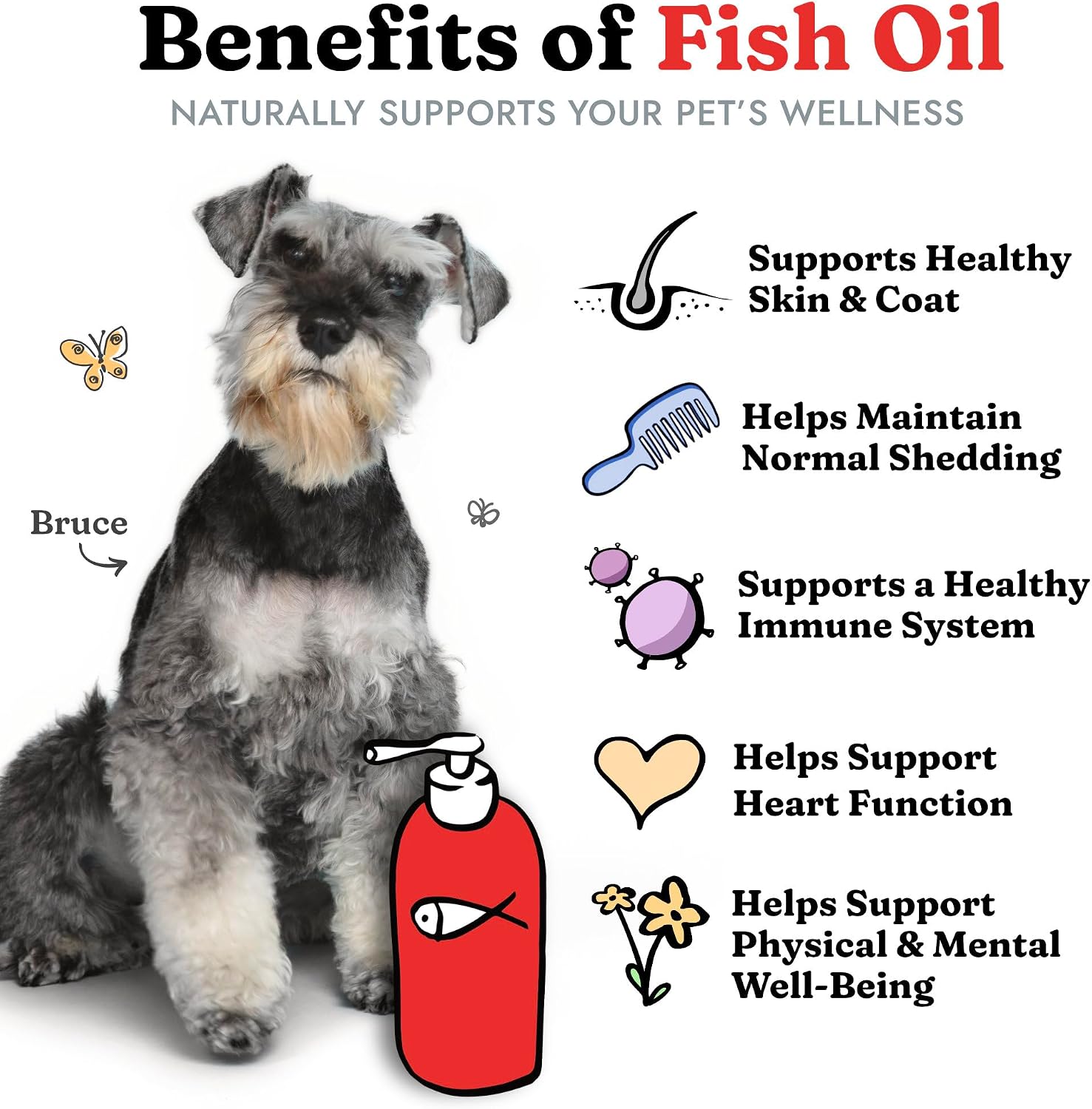 Fish Oil for Dogs, Healthy Skin & Coat Salmon Pollock Liquid Omega 3, 64 oz