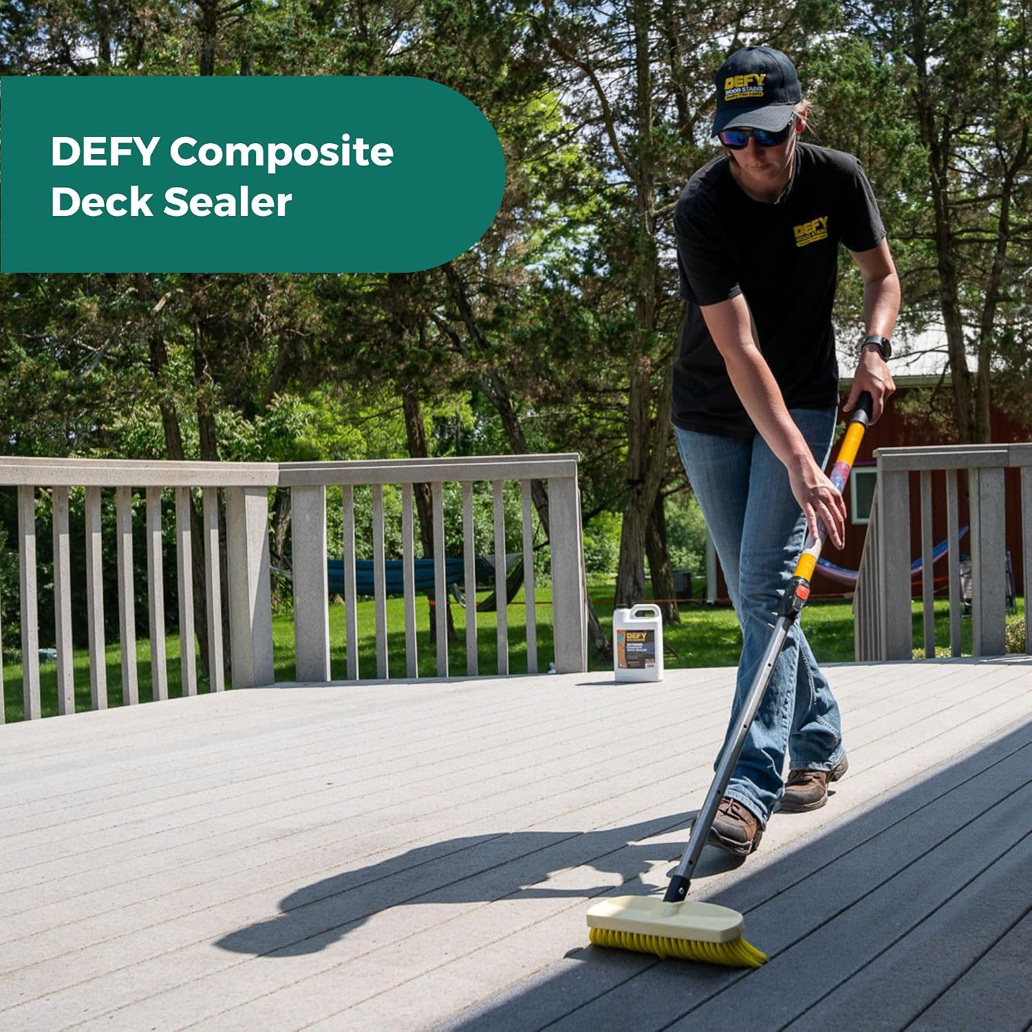 DEFY Extreme Composite Deck Sealer – Crystal Clear Waterproof Sealant for Wood & Composite Surfaces with Zinc Nano-Technology
