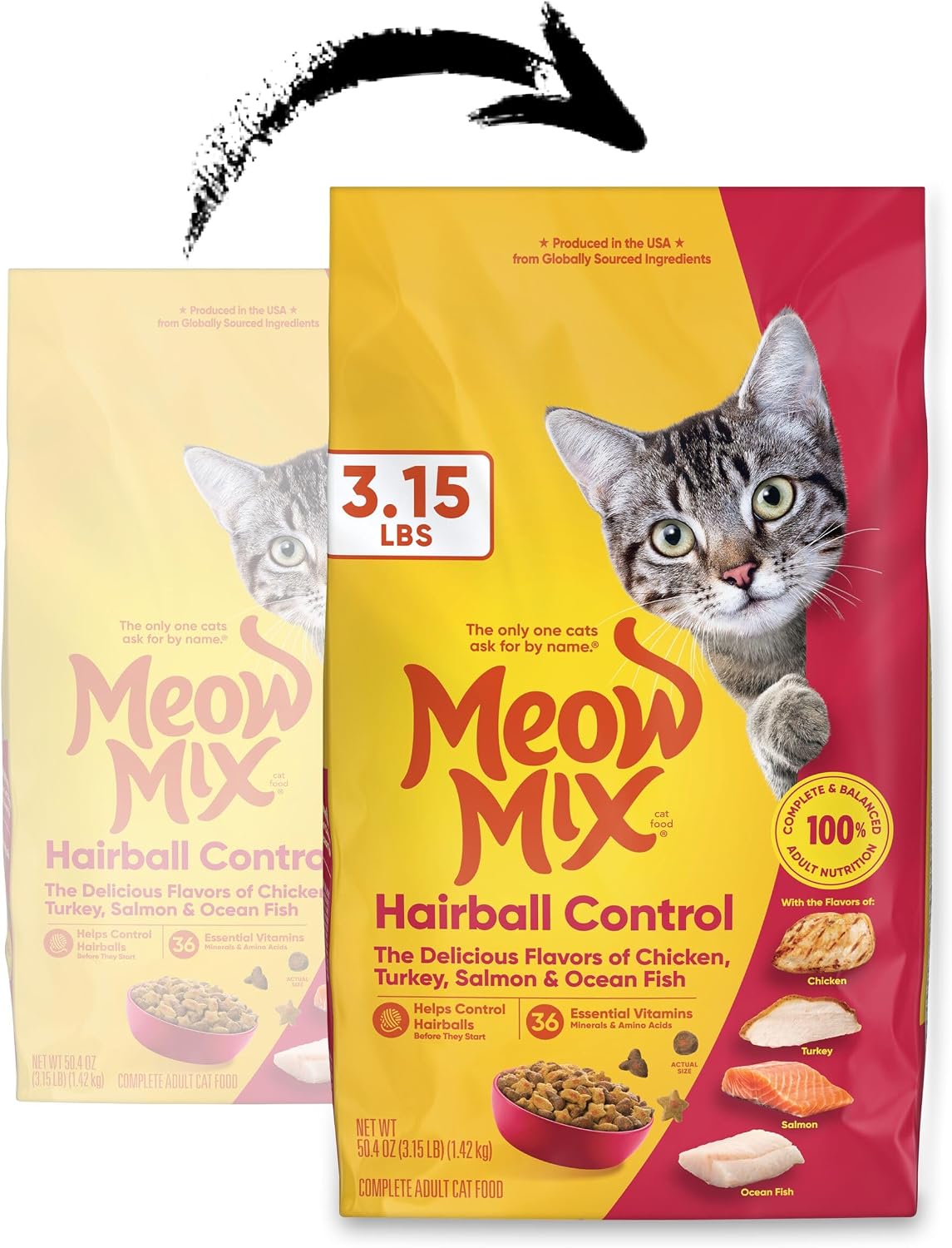 Meow Mix Hairball Control Dry Cat Food, 6.3 Pound Bag