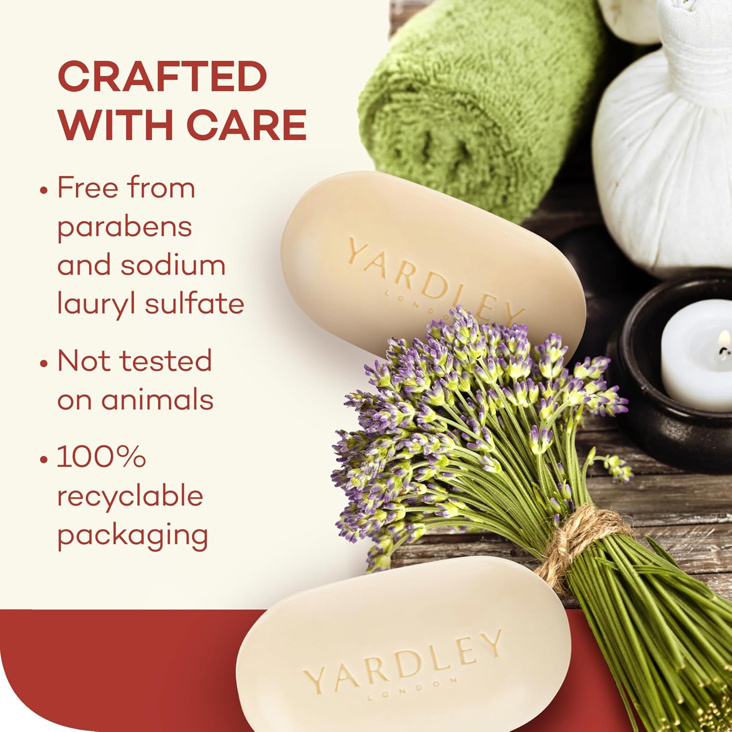 Yardley London Nourishing Bath Soap Bar Cocoa Butter, Helps Soften Dry Skin with Pure Cocoa Butter, Shea Butter & Vitamin E, 4.0 oz Bath Bar, 1 Soap Bar