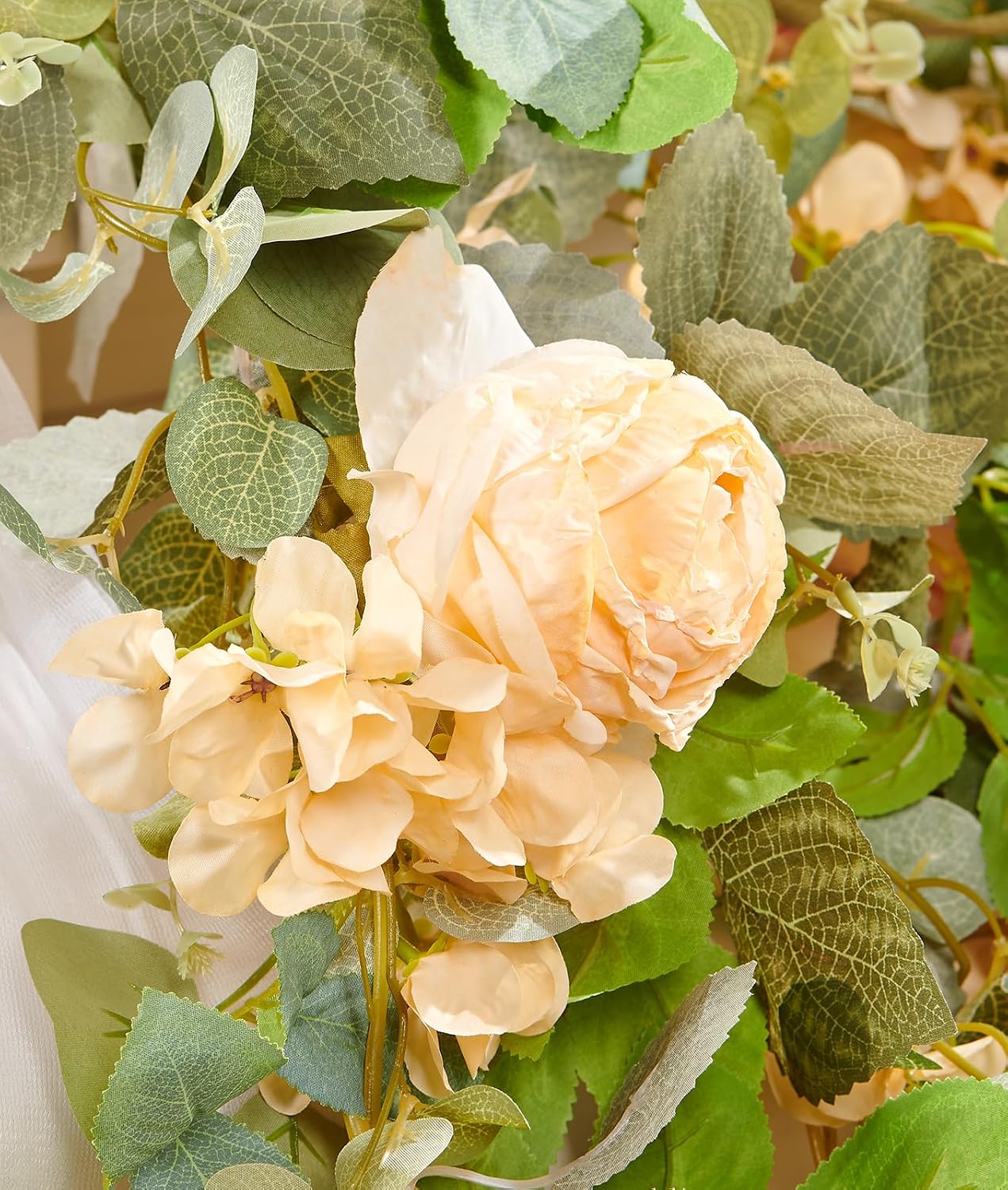 8Pcs x 8.2FT Artificial Flower Garland Floral Rose Vine Decor, Pink Flower