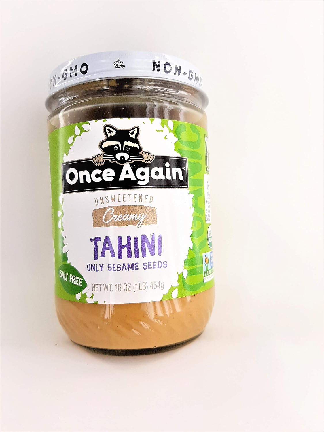 Once Again Natural Sesame Tahini - Salt Free, Unsweetened - 16 oz Jar, Packaging May Vary