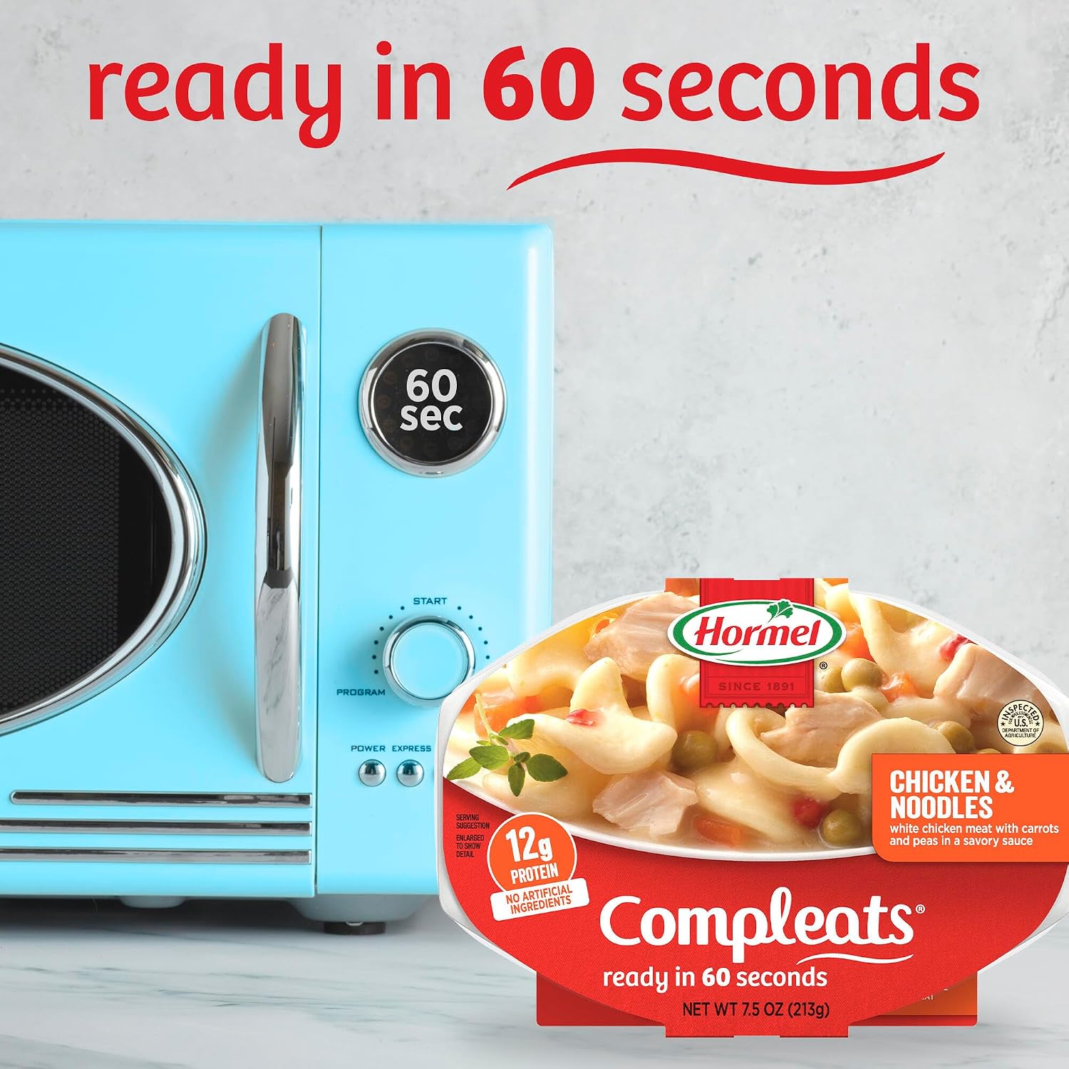 HORMEL COMPLEATS Chicken Alfredo Microwave Tray, 10 oz. (6 Pack)