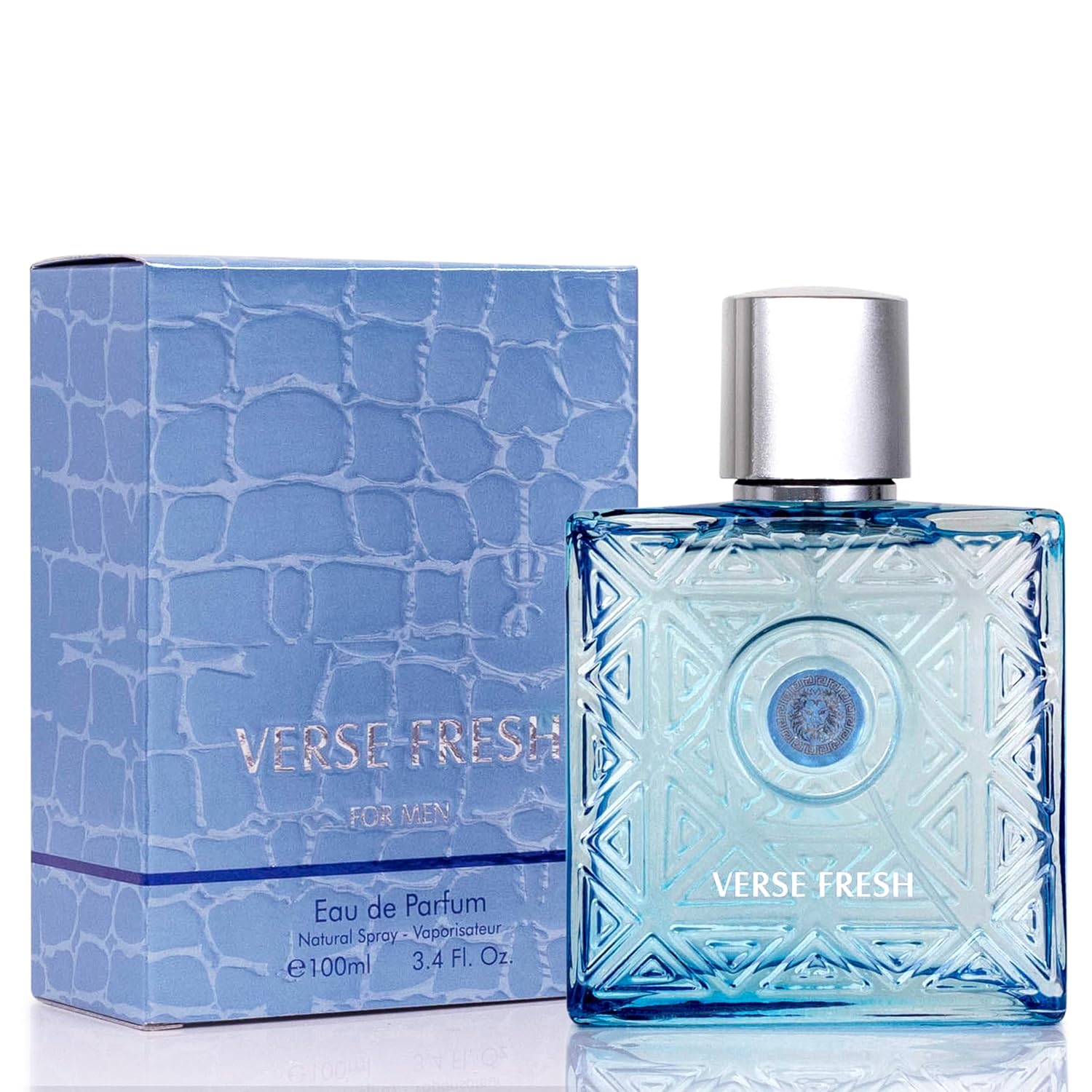 NovoGlow Verse Fresh for Men - 3.4 Fl Oz Eau De Parfum Spray for Men - Long Lasting Citrusy Floral & Woodsy Fragrance Smell Fresh All Day Long Gift