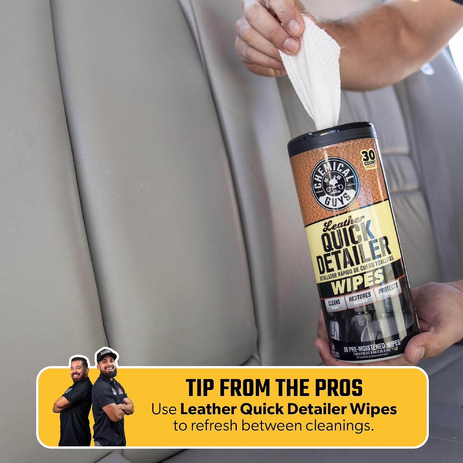 Chemical Guys, 9-Piece Leather Cleaner & Conditioner Kit for Car Interiors | Cleans then conditions seats, furniture, jackets and boots