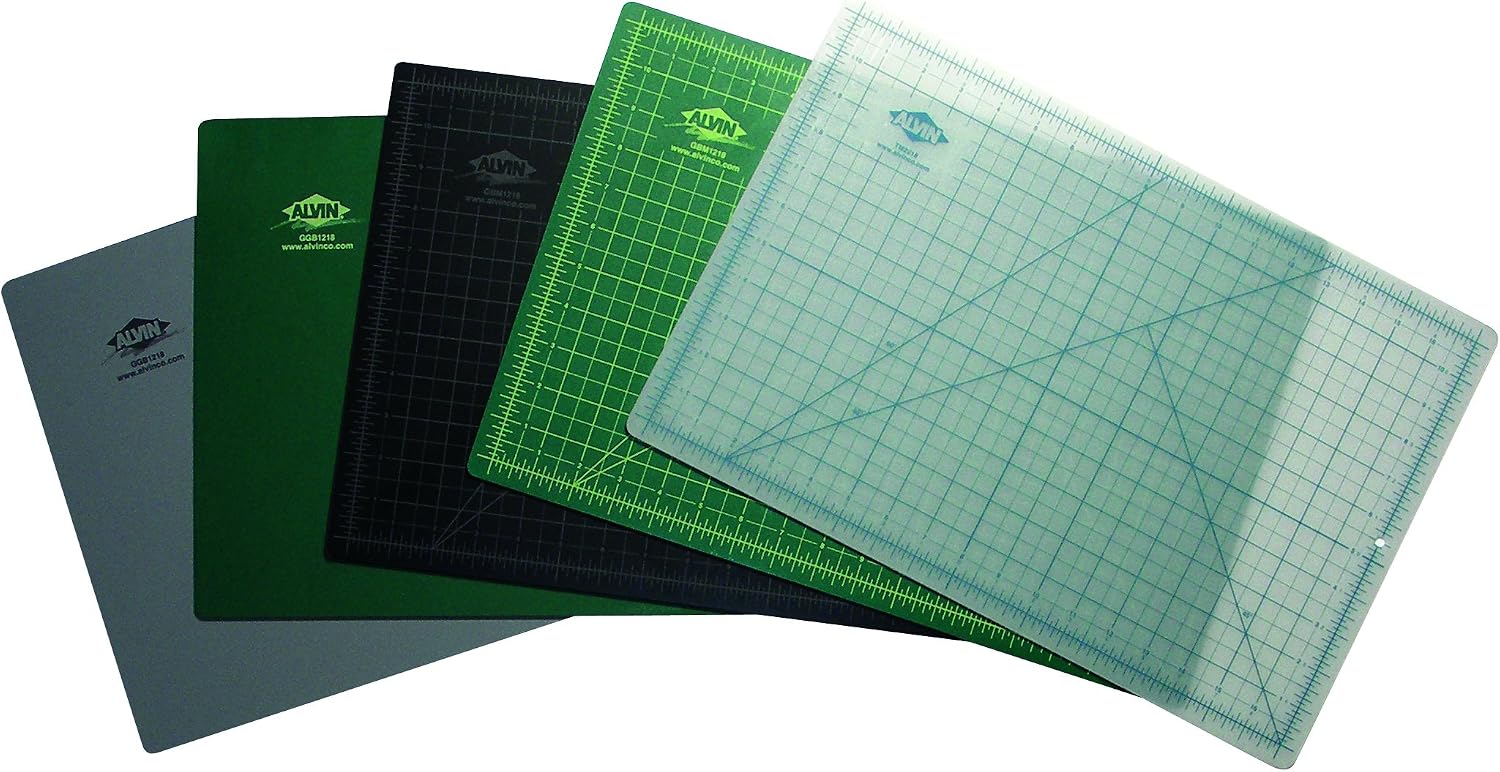 ALVIN GBM Self-Healing Cutting Mat 24 x 36 inch | Double-Sided Green/Black | 5-Layer Gridded Surface for Arts, Crafts and Sewing - Model GBM2436