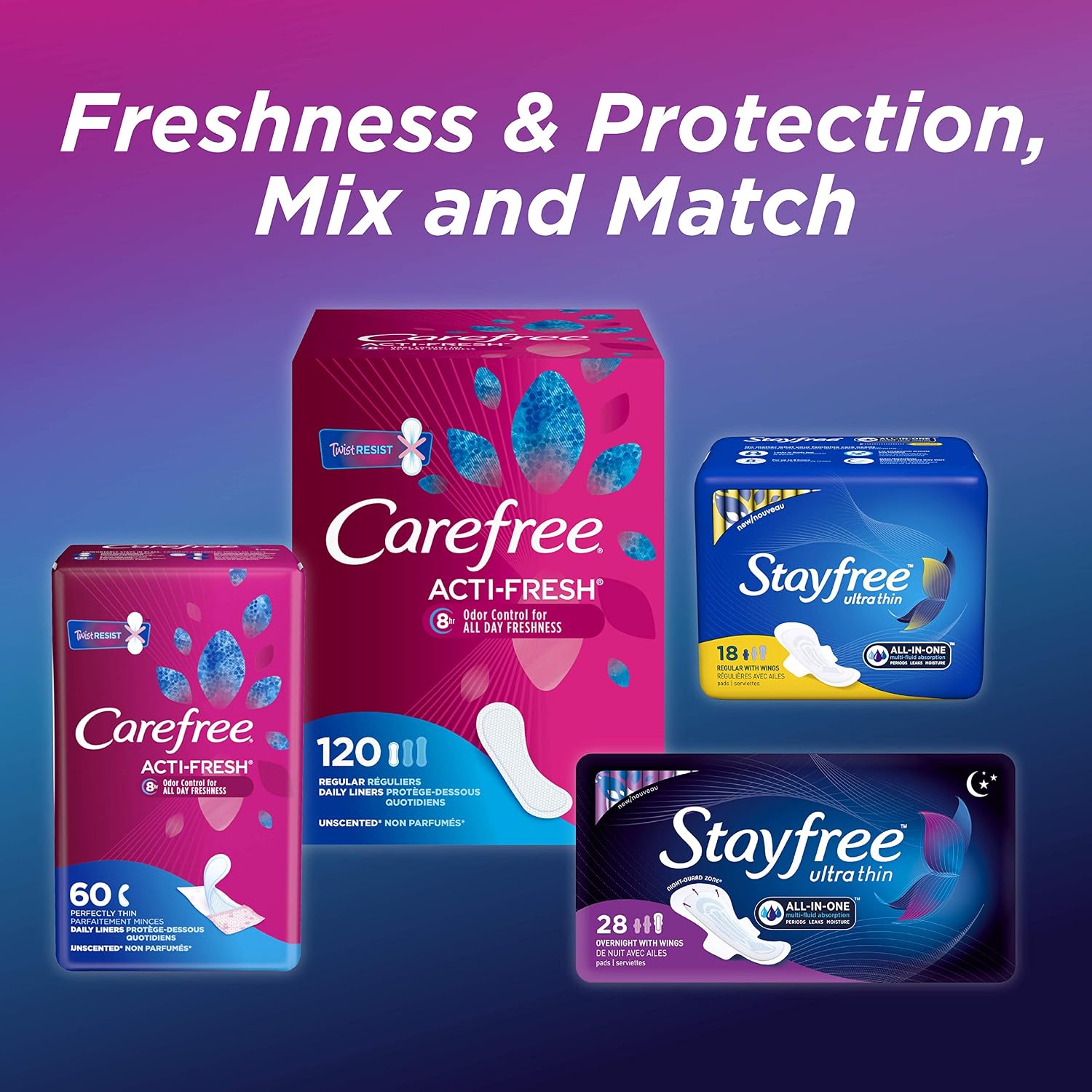 Stayfree Ultra Thin Super Long Pads with Wings For Women, Reliable Protection and Absorbency of Feminine Moisture, Leaks and Periods, 32 count