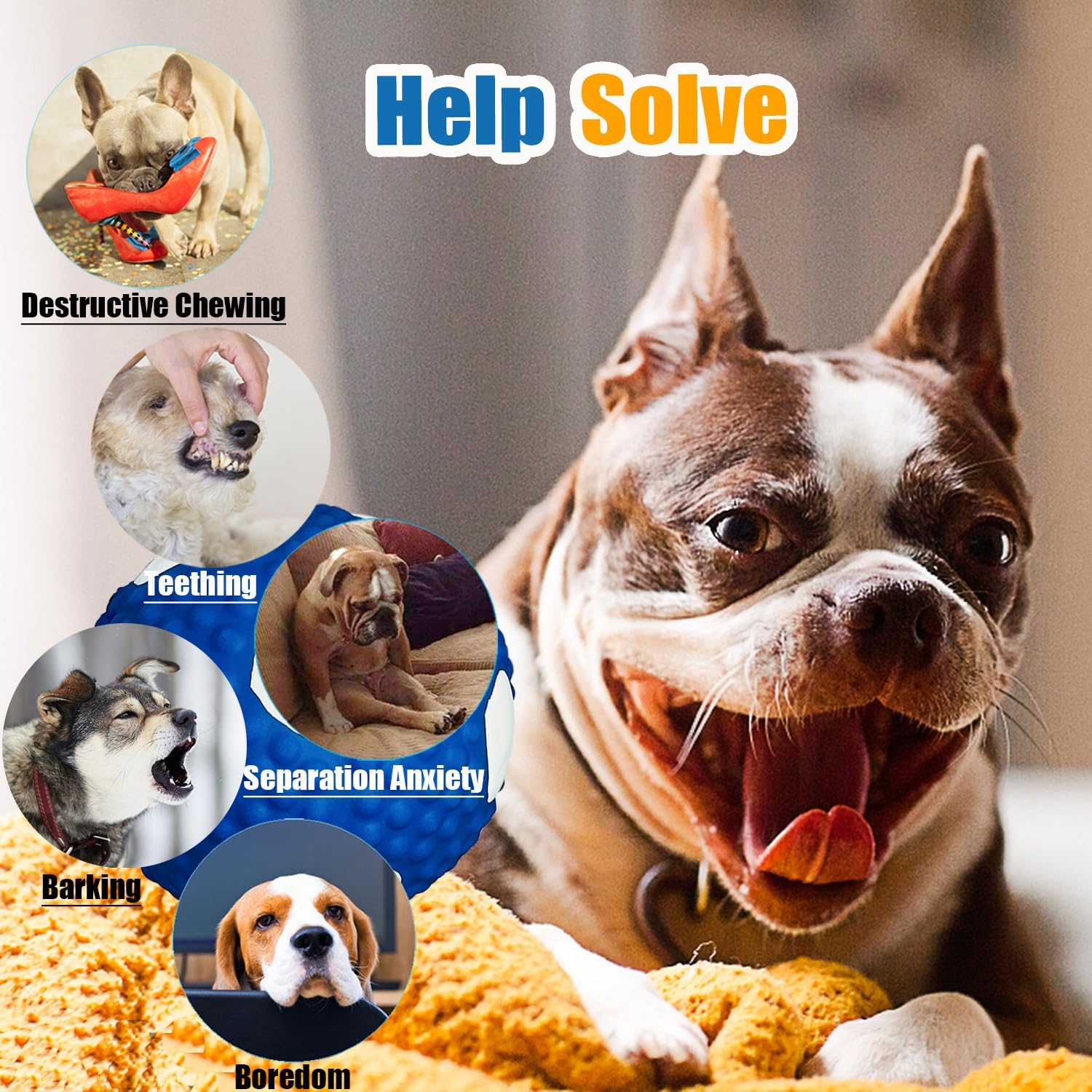 Soft Squeaky Dog Balls for Medium Dogs and Small Breeds, 2.56" 3pcs