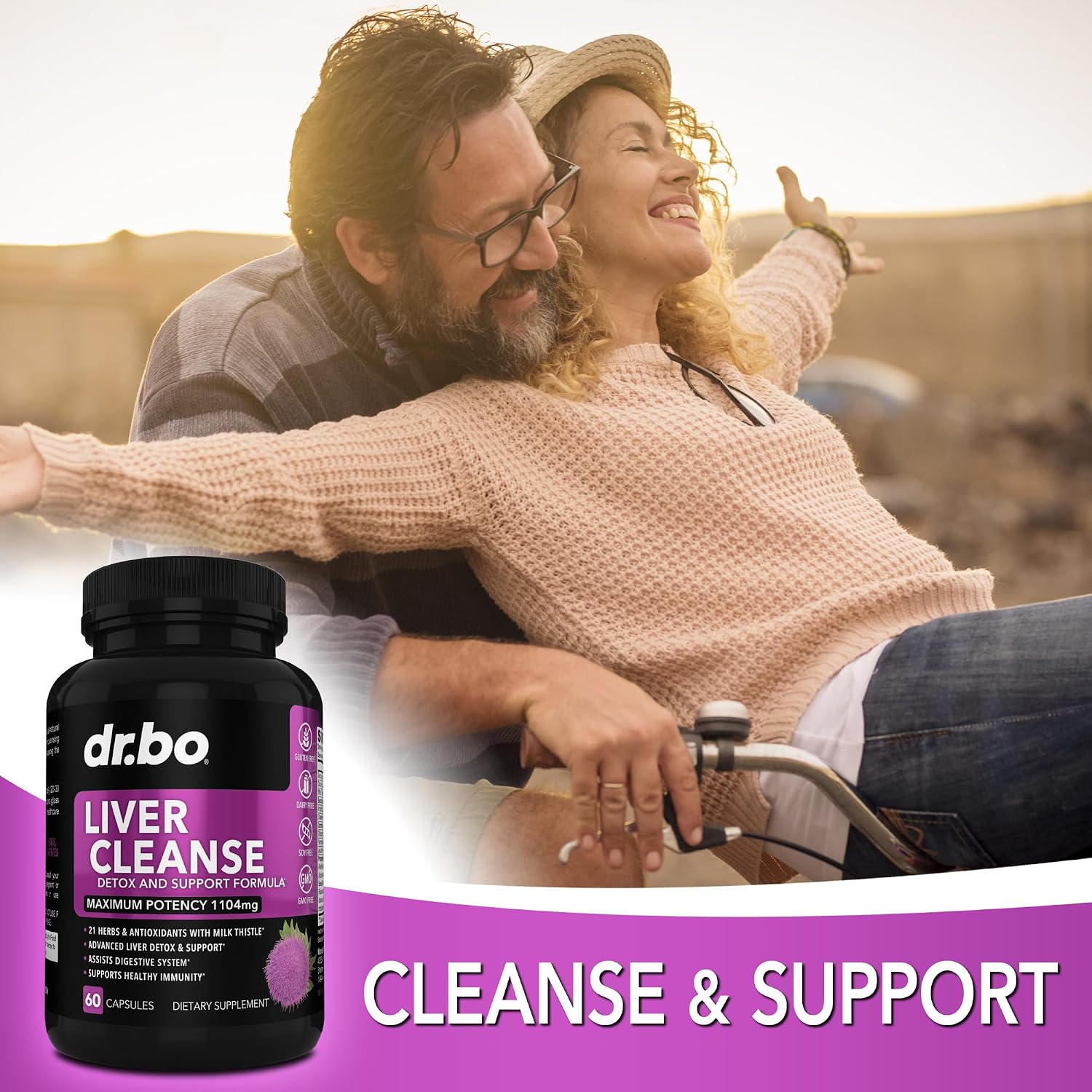 Liver Cleanse Detox Support Supplement - Complete Health Repair Pills with Artichoke, Berberine