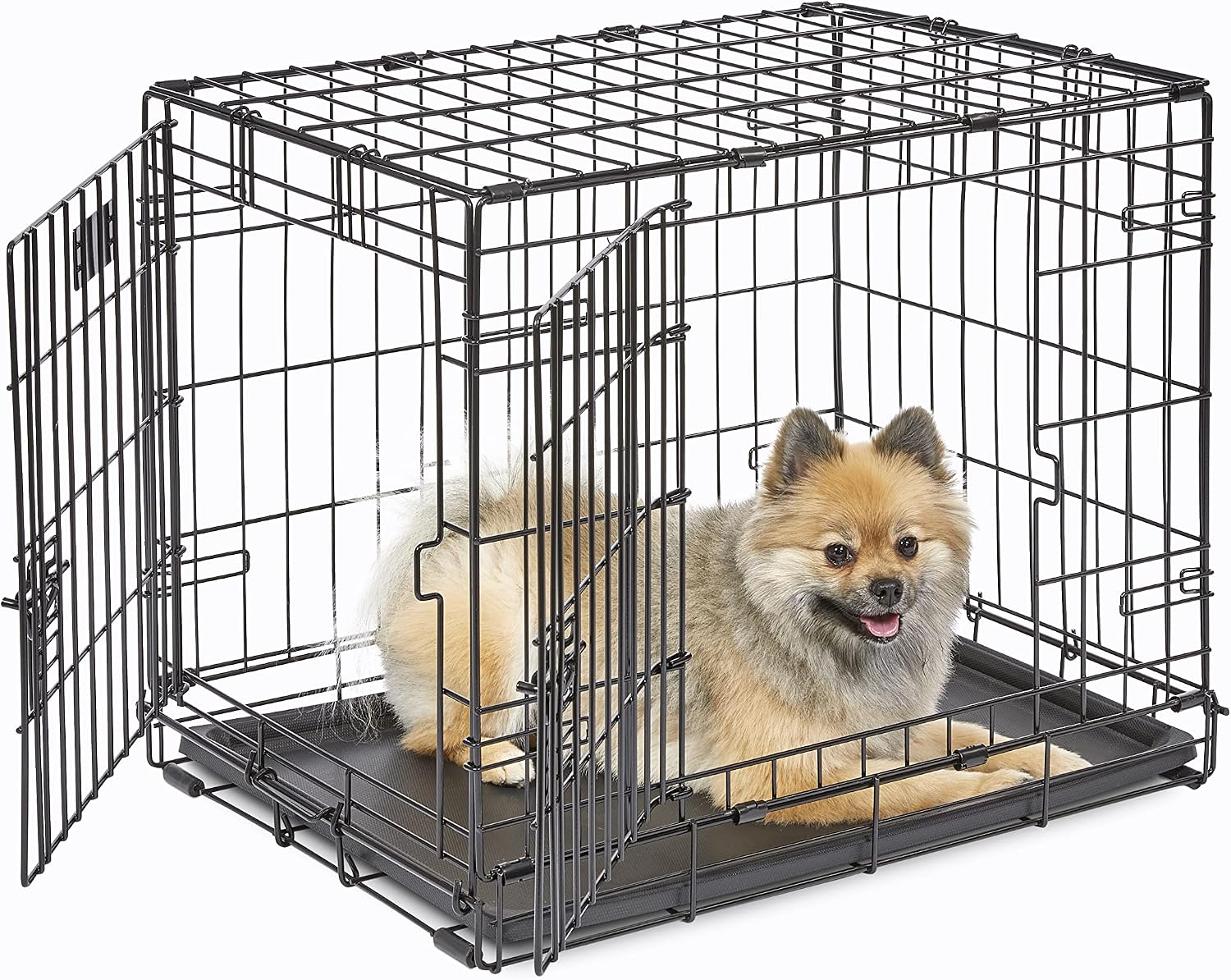 MidWest Homes for Pets 48-Inch iCrate for Extra-Large Breeds, 90-110 lbs, Single Door Folding Dog Crate with Divider Panel, Leak-Proof Tray & Secure Latches, Portable, Durable & Easy to Assemble
