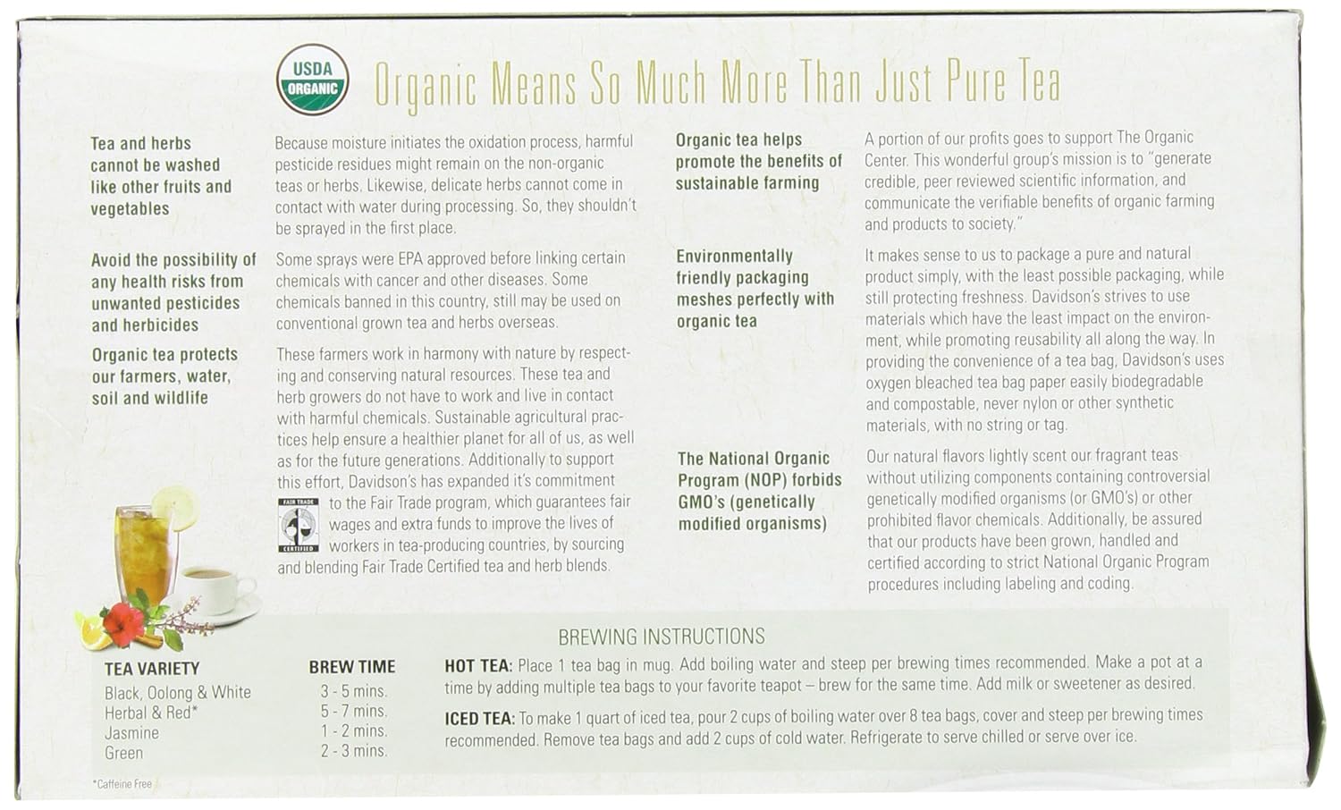 Davidson's Organics, Yerba Mate, 100-count Unwrapped Tea Bags