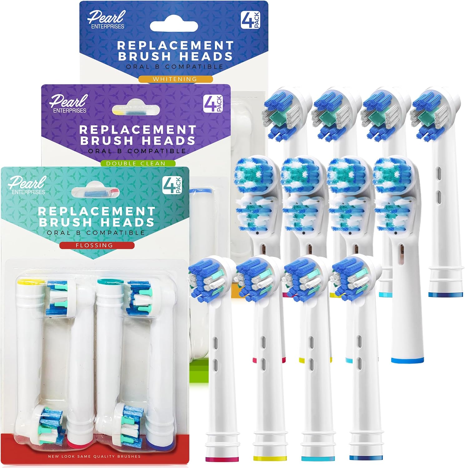 Replacement Brush Heads Compatible with Oral b Braun- 12 Electric Toothbrush Heads for Oralb- Double Clean