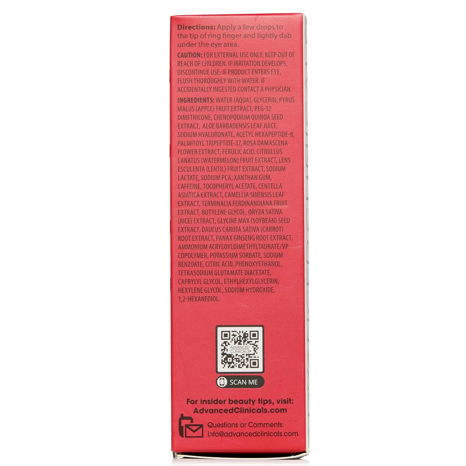 Advanced Clinicals Brightening Vitamin C Serum For Face With Glycolic Acid + Lactic Acid | Vitamin C Eye Serum Face Moisturizer For Improving Look Of Dark Spots & Uneven Complexion, 1.75 Fl Oz