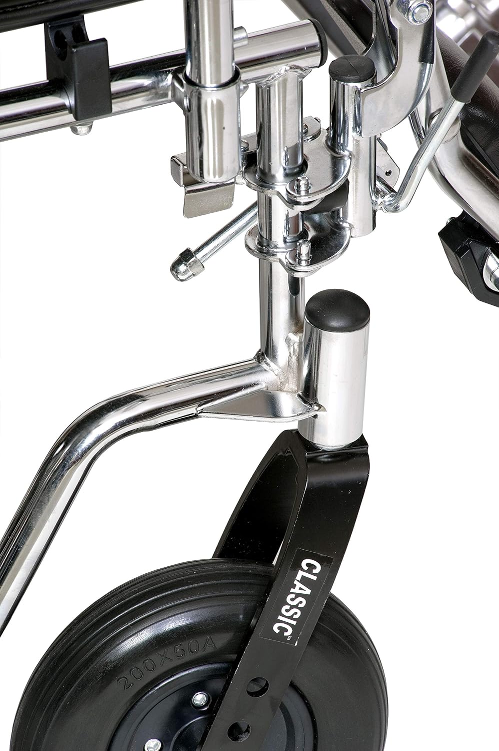 ALCO 22" Heavy Duty Chrome Wheelchair (500 lb. Weight Capacity) with Removable Full Arms