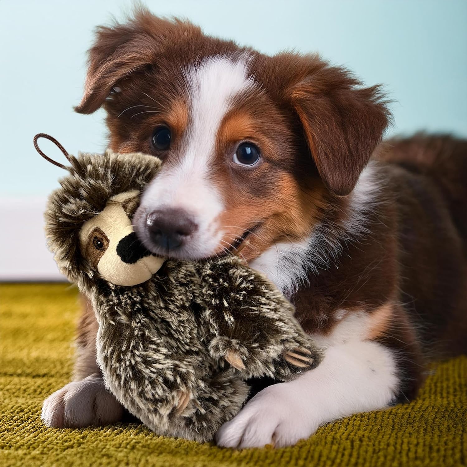 Multipet Sitting Sloth Dog Plush Toy - Squeaky Toy for All Dogs - Extra Soft Plush - Stuffed Animal for Cuddling & Playing - Cute Jumbo Pet Toy (14")