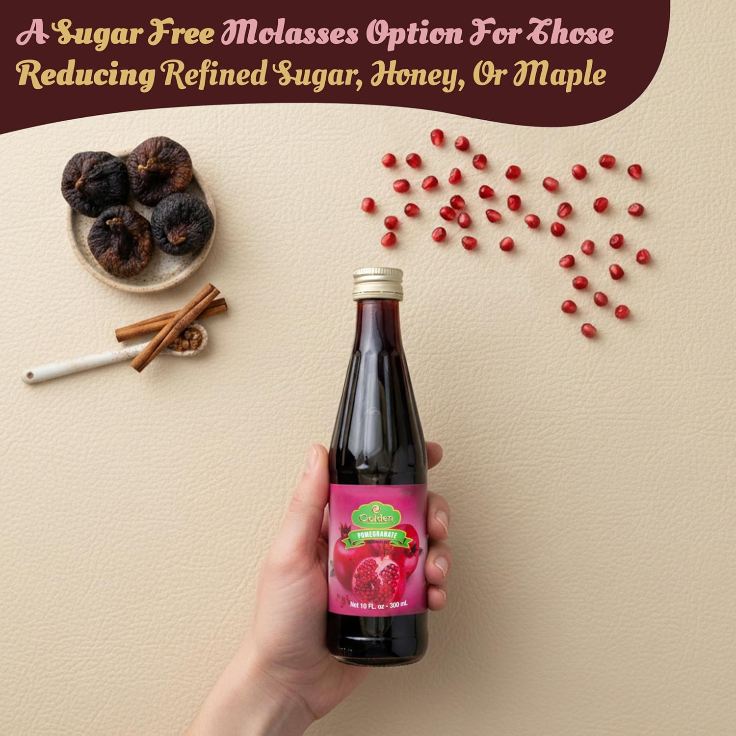 Golden Pomegranate Molasses, 10 fl oz, Non-GMO, Gluten Free, Sugar Free