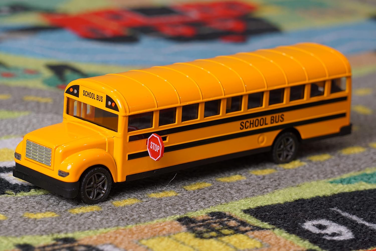 ArtCreativity Yellow School Bus Toy for Kids - 8.5 Inch Pull Back Car with Cool Opening Doors and Rubber Tires - Durable Diecast School Bus - Best