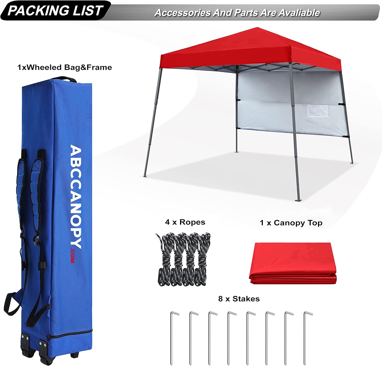 ABCCANOPY Outdoor Pop Up Canopy 10x10 Beach Camping Canopy with 1 Sun Wall, Bonus Backpack Bag, Stakes and Ropes, Sky Blue | Backpack Carry Bag, Stakes & Guy Ropes Included, Easy Setup; For Beach, Camping, Backyard