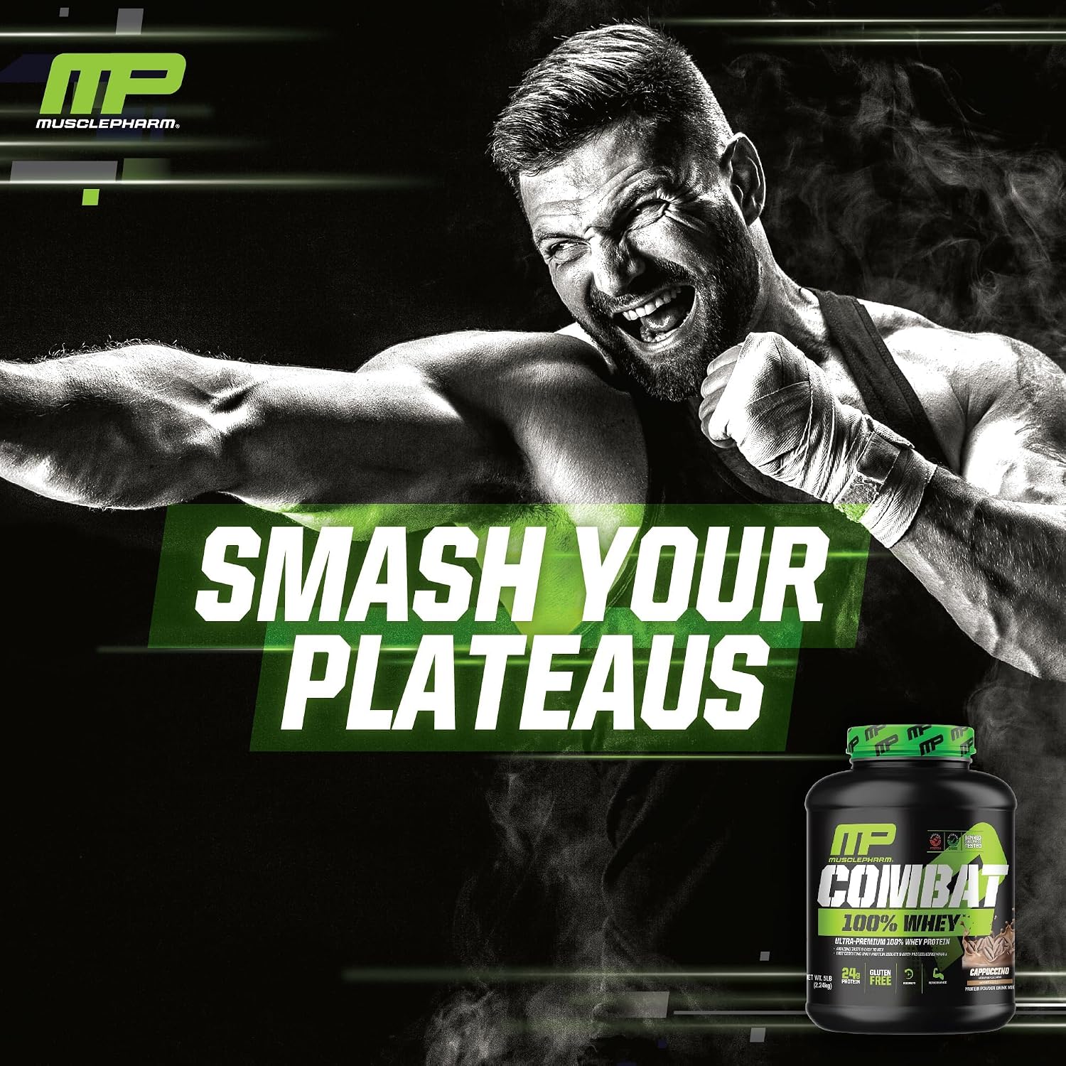 MusclePharm Combat 100% Whey Protein Powder, Vanilla Flavor, Fast Recovery & Muscle Gain with Whey Protein Isolate, High Protein Powder for Women & Men, Gluten Free, 5 lb, 70 Servings | Whey Protein Isolate, Fast Recovery Support, Muscle Gain Support, Hi…