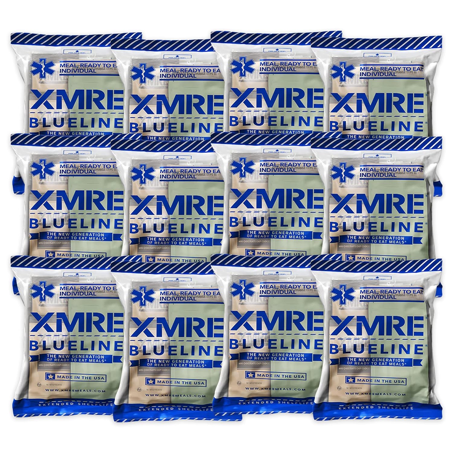 XMRE Blue Line MRE Meals Military 2022 Bulk | Military Grade MREs | For Survival Kits & Hurricane Preparedness Items | Emergency Food Supplies