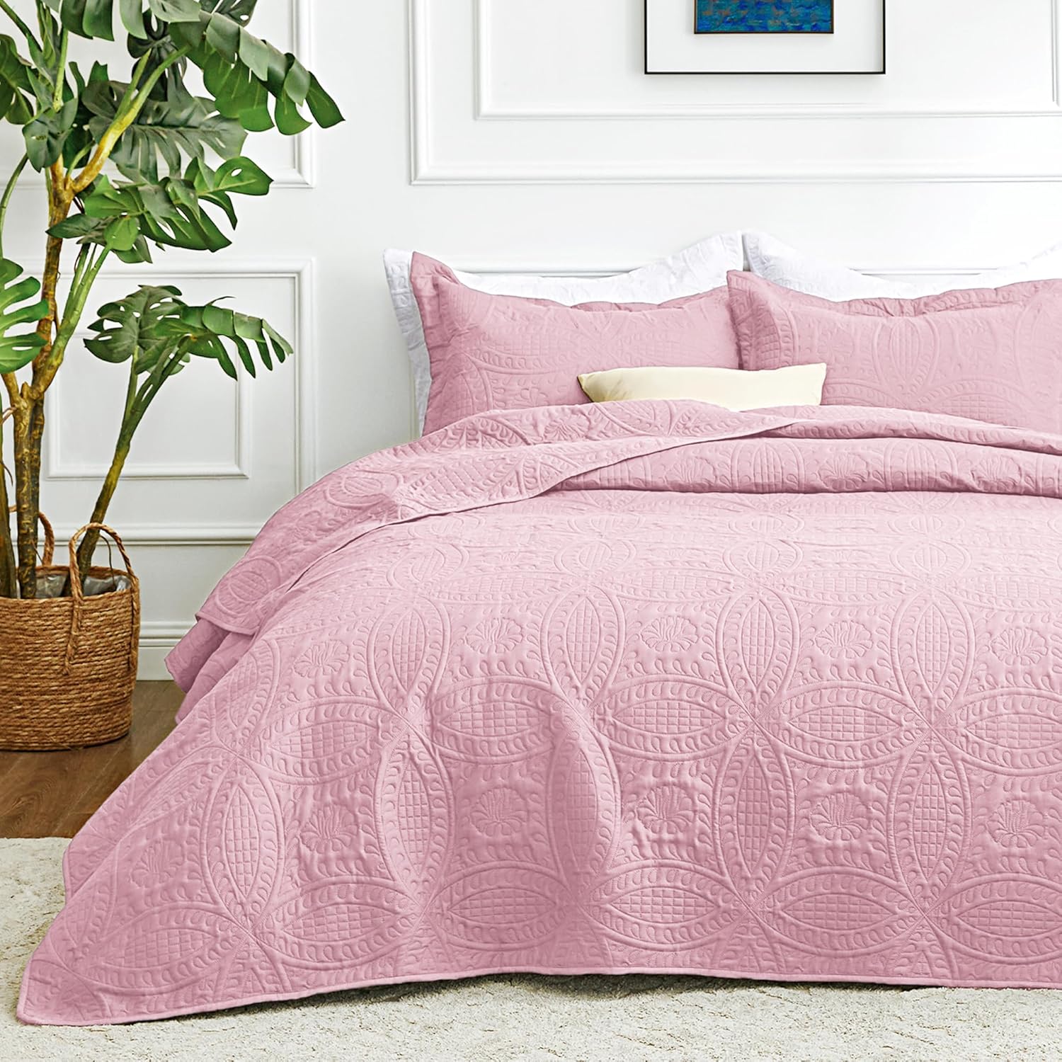 Love's cabin Quilts for Queen Bed Blue Bedspreads - Soft Bed Summer Lightweight Bedspread Comforter - Modern Style Coin Pattern Coverlet for All