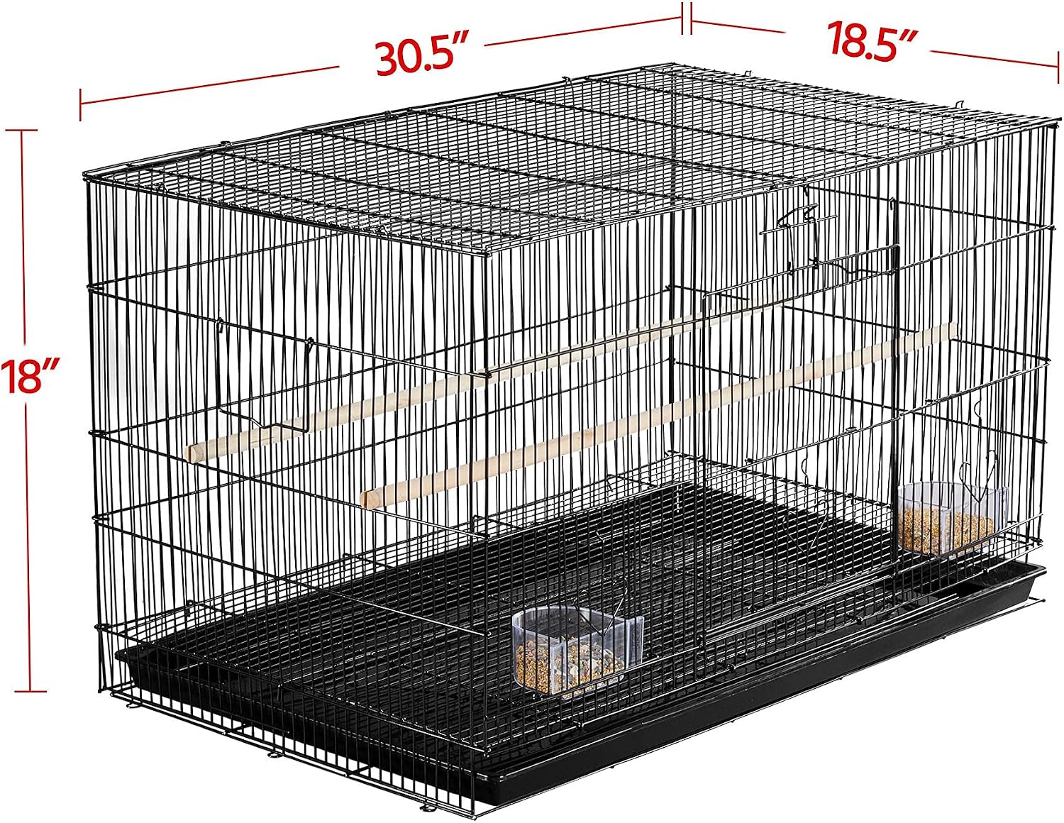 Yaheetech Pack of 2 Stackable Rectangle Breeding Flight Parakeet Bird Cage for Finches Budgies Cockatiels Conures Lovebirds Canaries Parrots