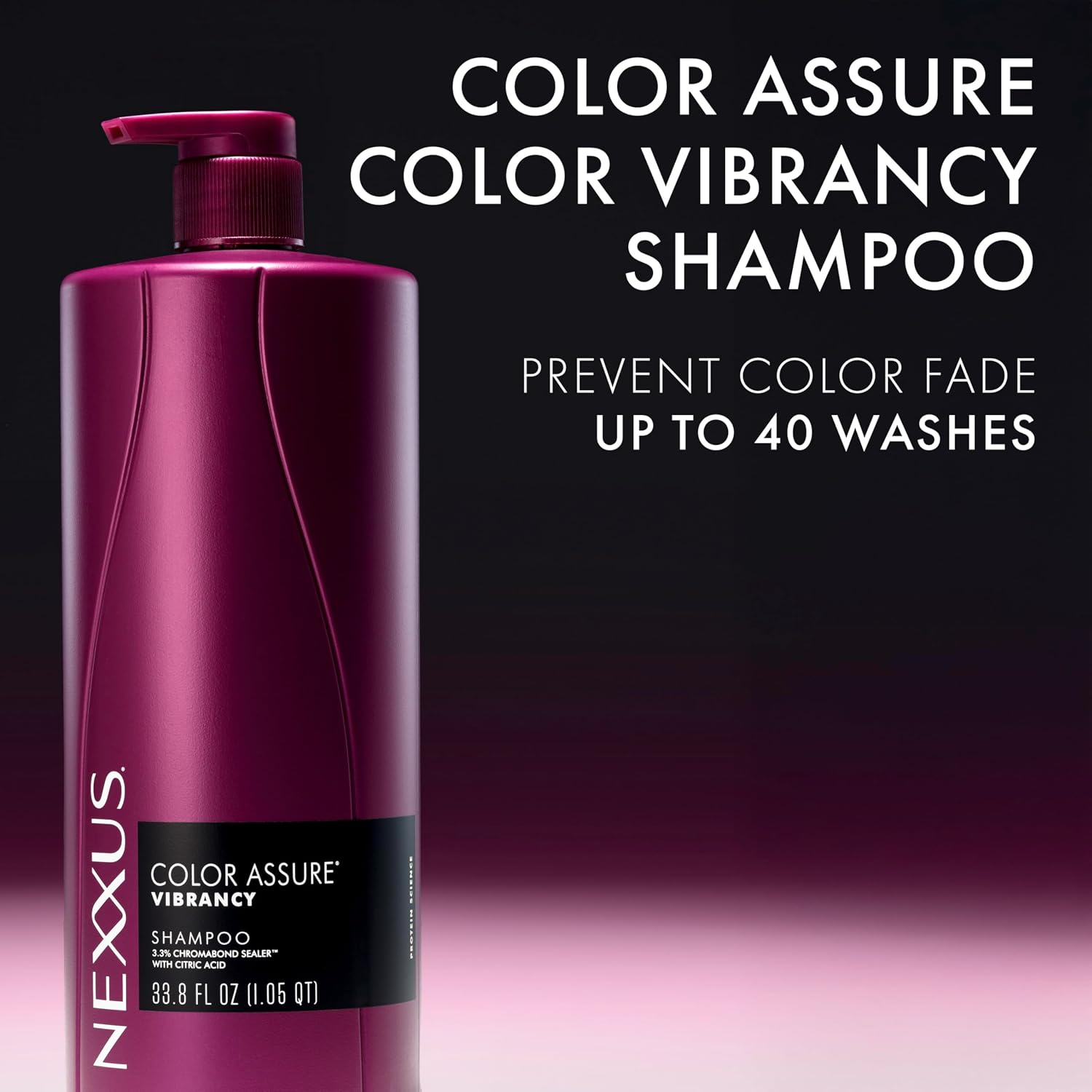 Nexxus Color Assure Shampoo for Vibrancy for Color Treated Hair Powered by Chromabond Sealer with Citric Acid 33.8