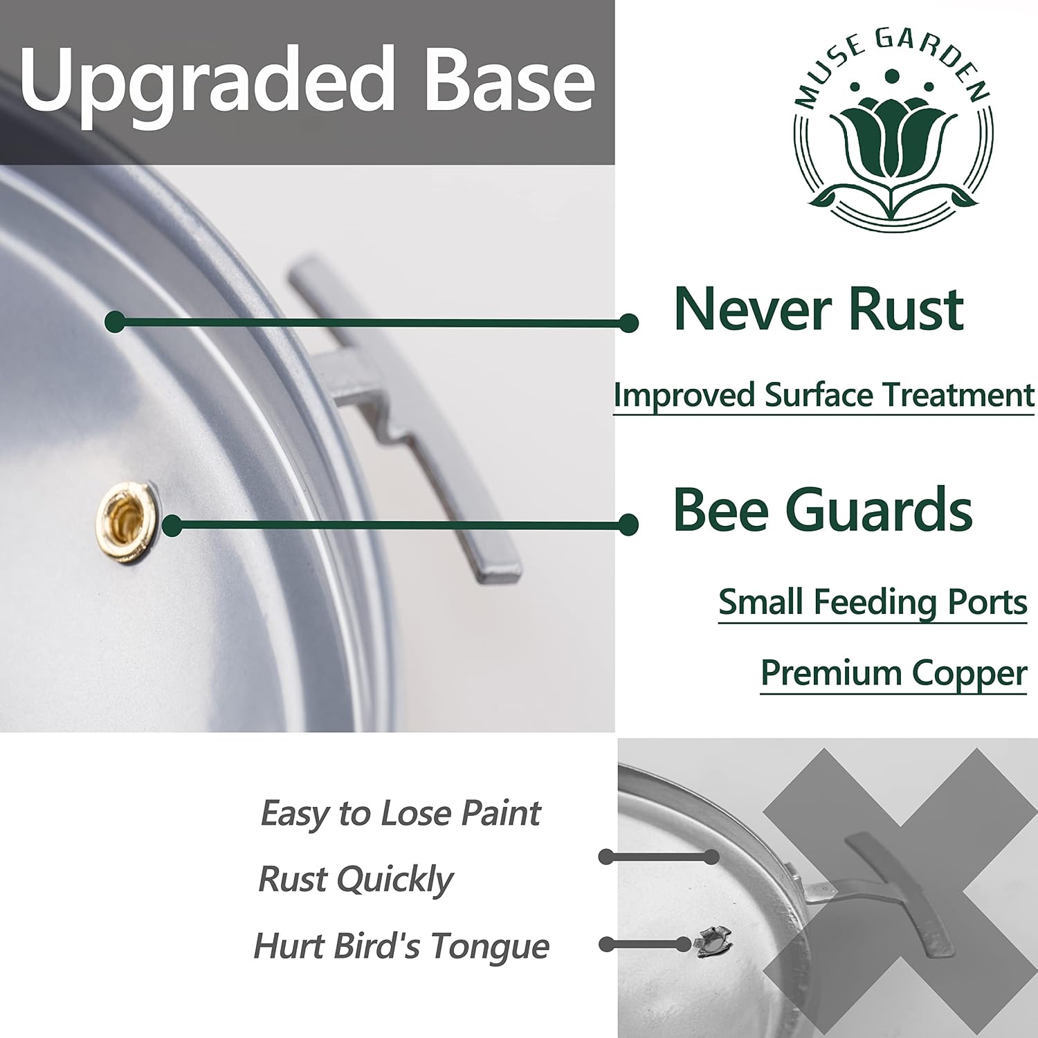 Muse Garden 32OZ Humming Bird Feeder Ant Moat,Gifts for Bird Lover,Gardening Backyard Decor Hummingbird Nectar Capacity,Nebula