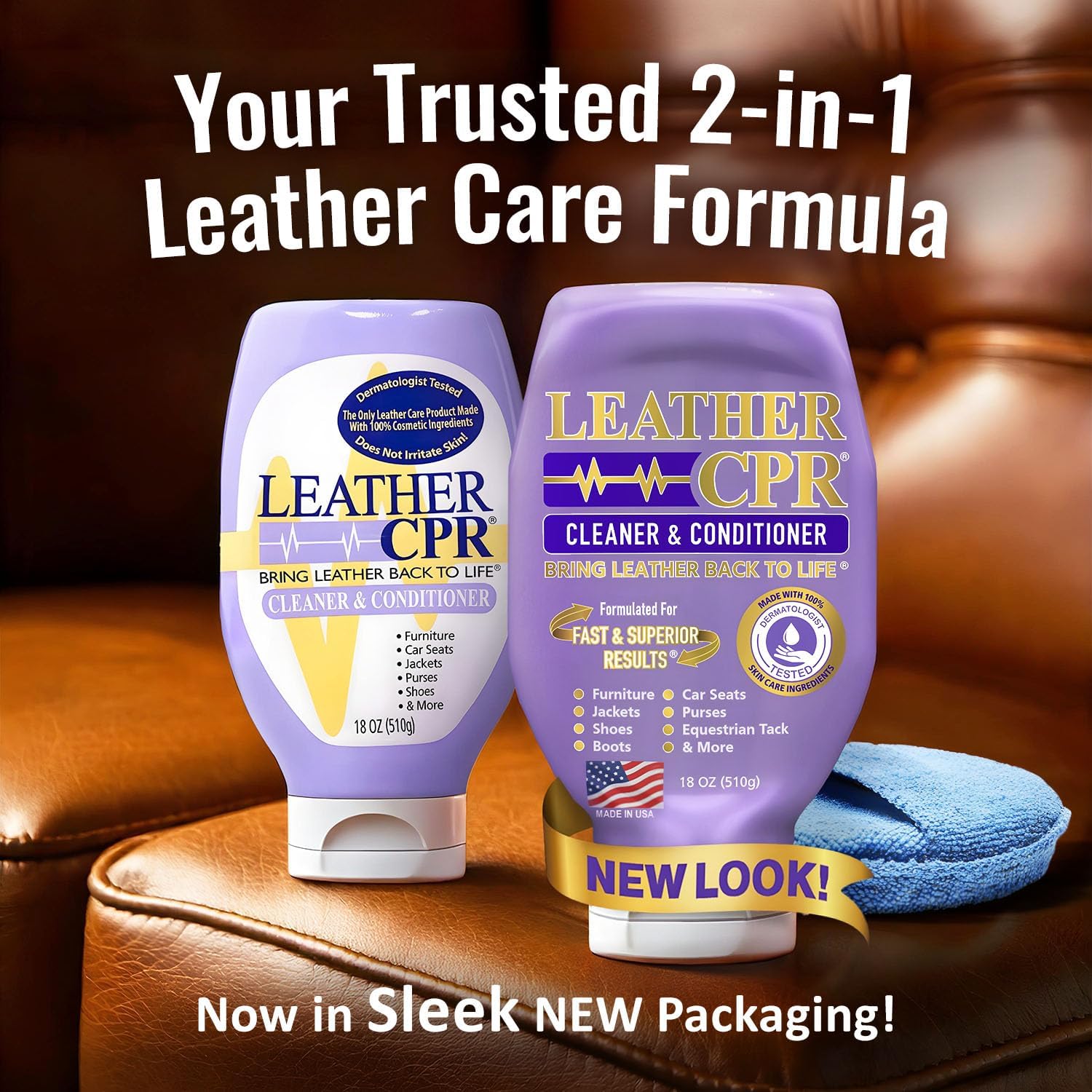 Leather CPR Cleaner and Conditioner 18oz. Bring Leather Back To Life on Furniture, Car Seats, Handbags, Jackets, Boots, Saddles