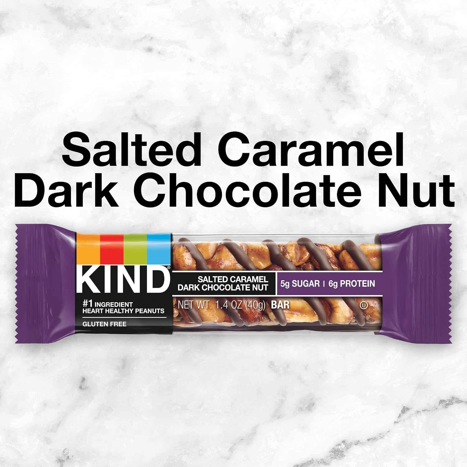 KIND Healthy Snacks Bars, Dark Chocolate Nuts & Sea Salt, Gluten Free, Low Sugar, High Fiber Snacks, 6g Protein, 12 Count