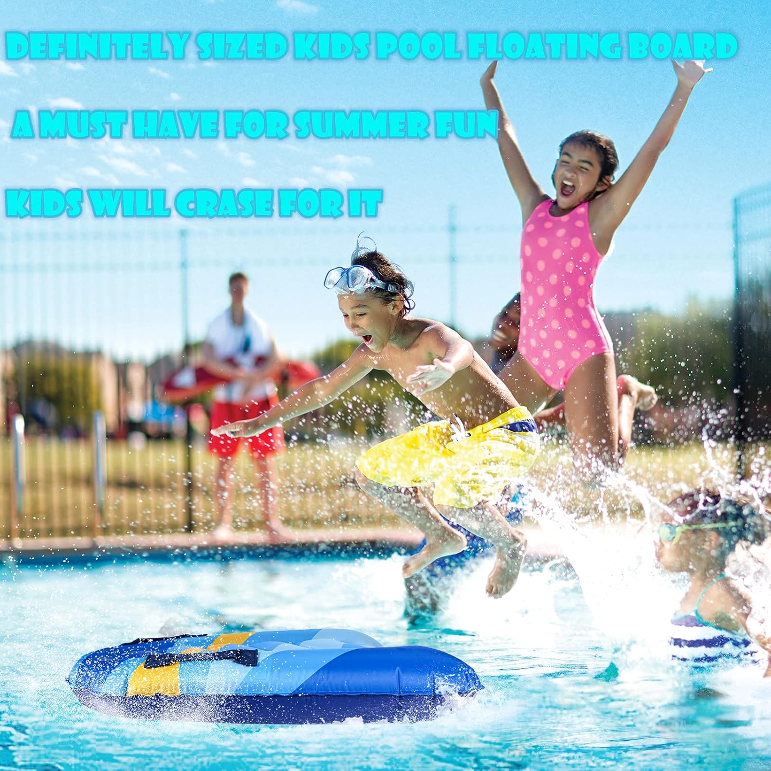 Inflatable Boogy Boards for Beach Travel Toys, 30” Cavas Slip Slide Water Park Body Surfing Board with Handles