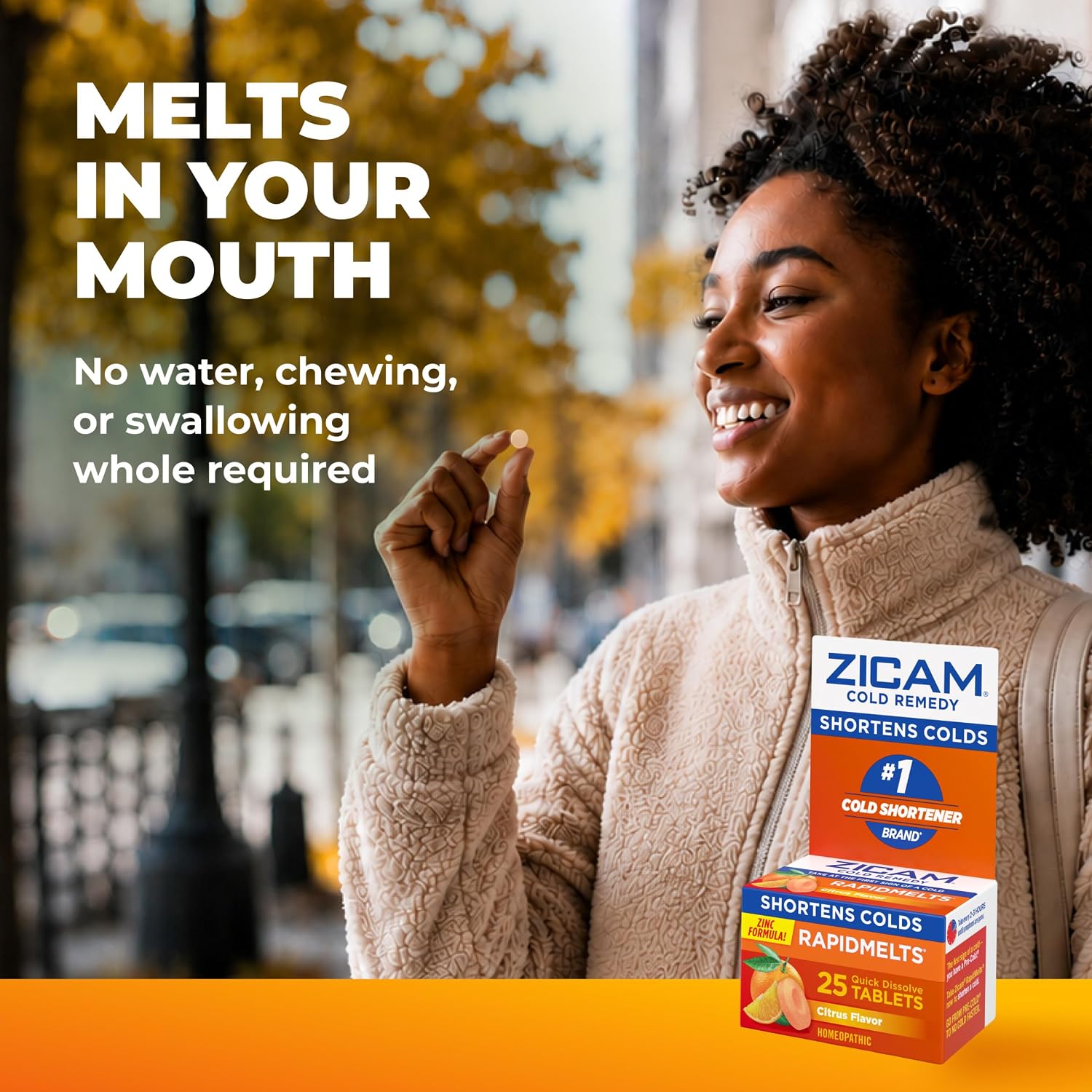 Zicam Cold Remedy RapidMelts, Citrus, 25 Count