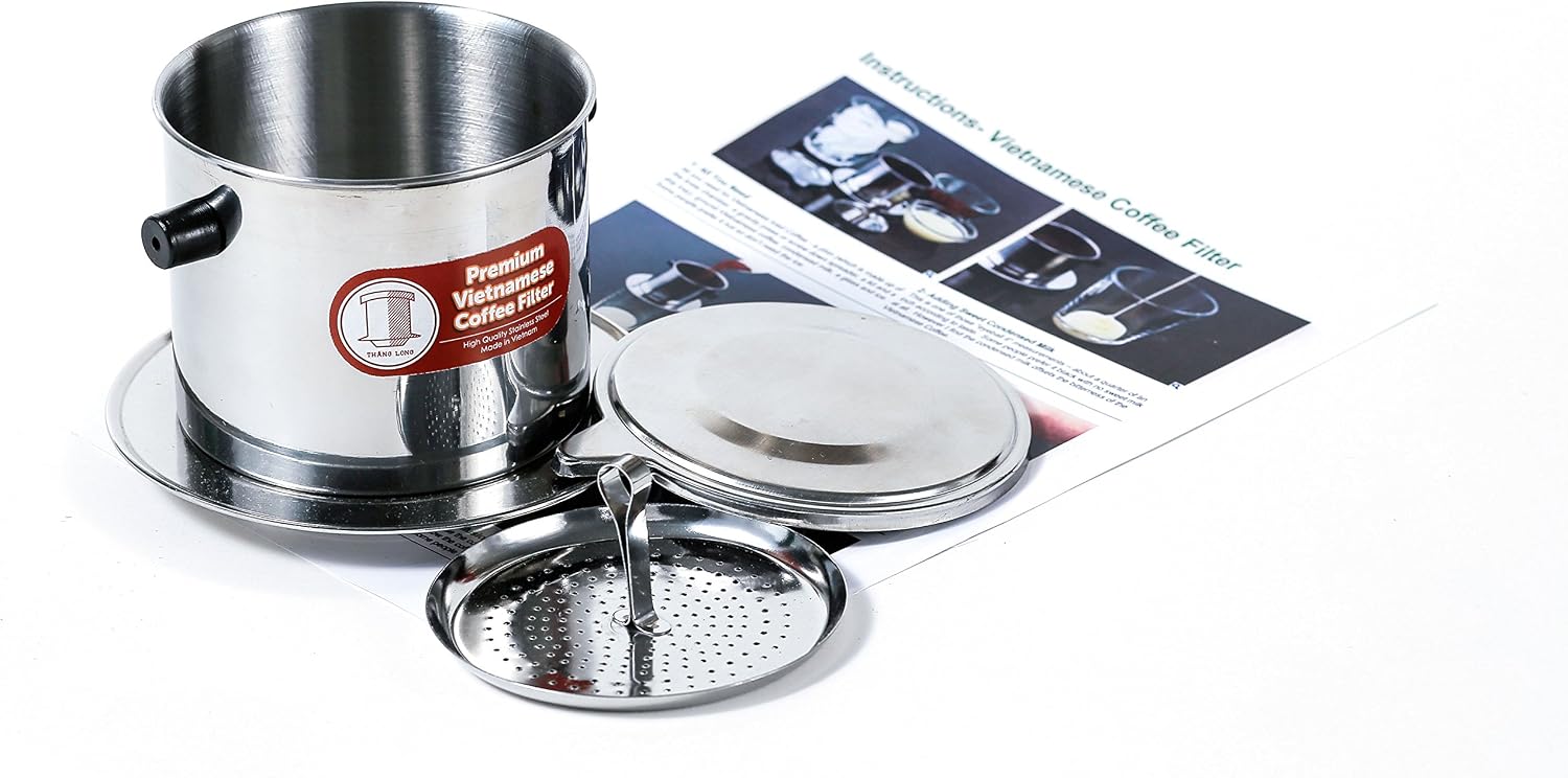 Vietnamese Drip Coffee Maker Filter. Single Cup Serve. Inox. 6 oz Small Stainless Steel