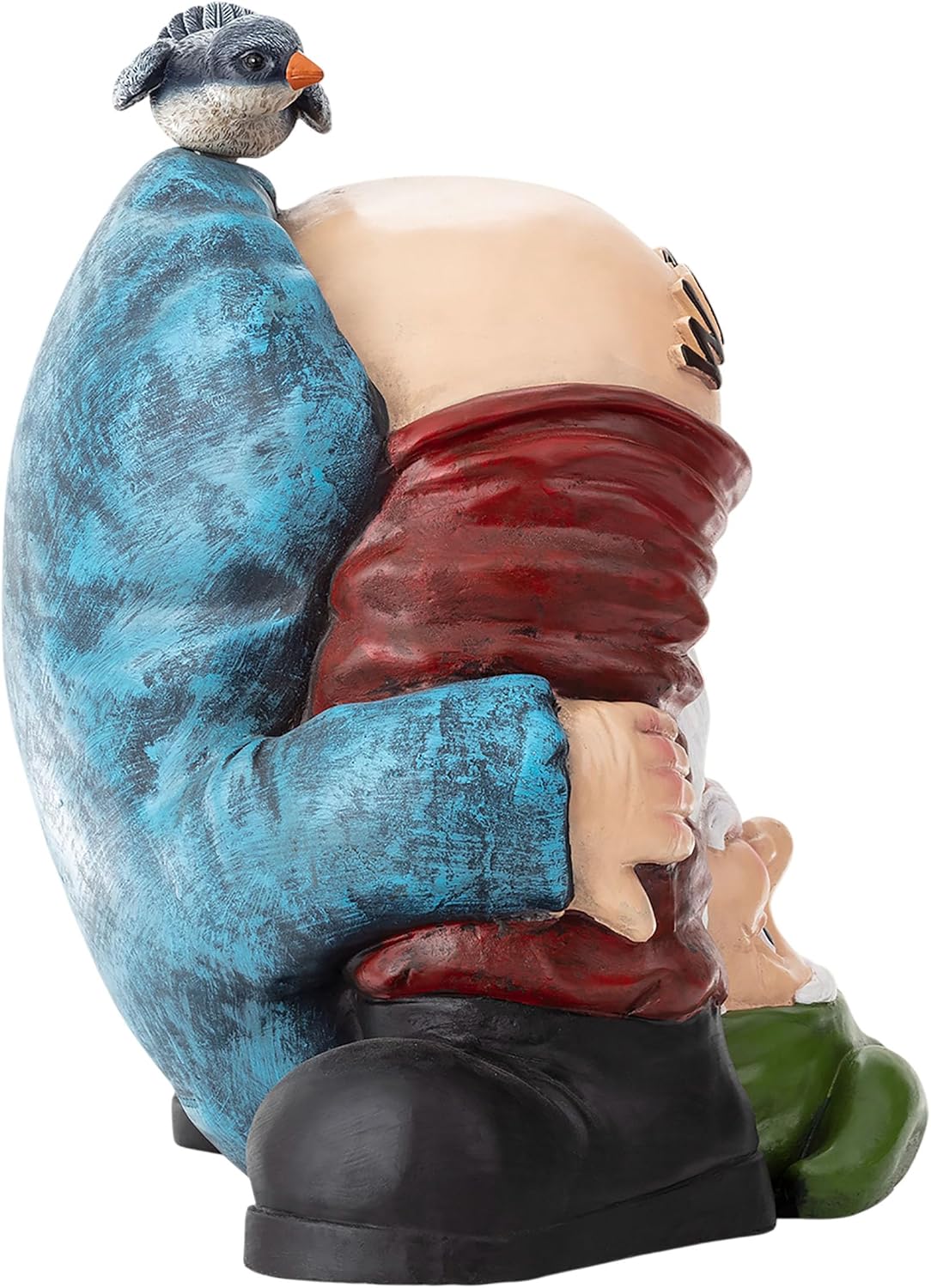 Alpine Corporation 12" Tall Traditional Outdoor Garden Gnome Yard Statue Decoration