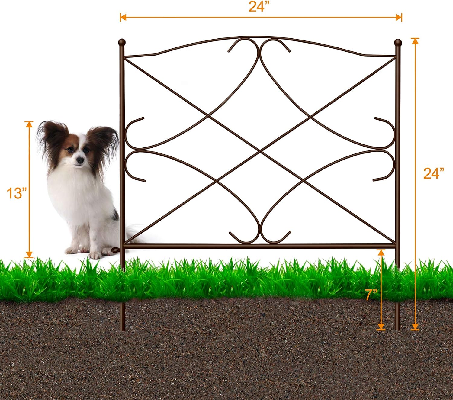 AMAGABELI 10 Panels 17in(H)×10ft(L) Decorative Garden Fences and Borders for Dogs No Dig Rustproof Metal Fence Panels Garden Edging Border Animal Barrier Fencing for Flower Beds Yard Patio Decor Black
