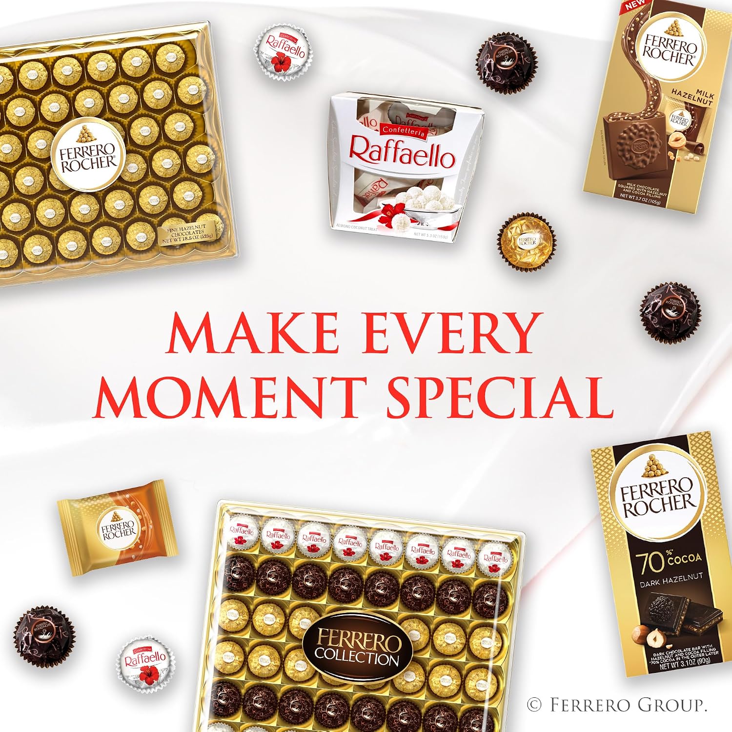Raffaello Almond Coconut Candy, 15 Individually Wrapped Gourmet Candy Box, 6 boxes, 5.3 oz