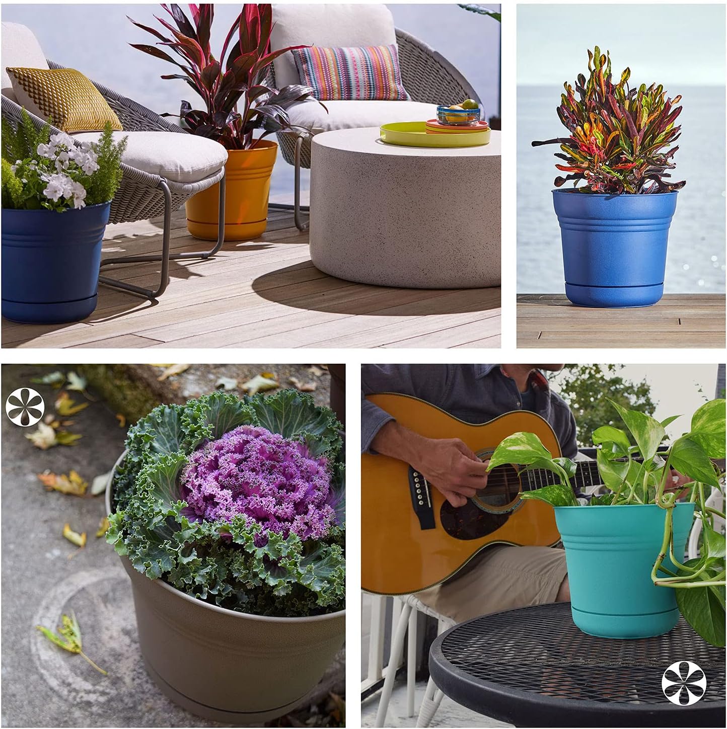 Bloem Saturn Planter with Saucer, 10", Calypso (SP1027)