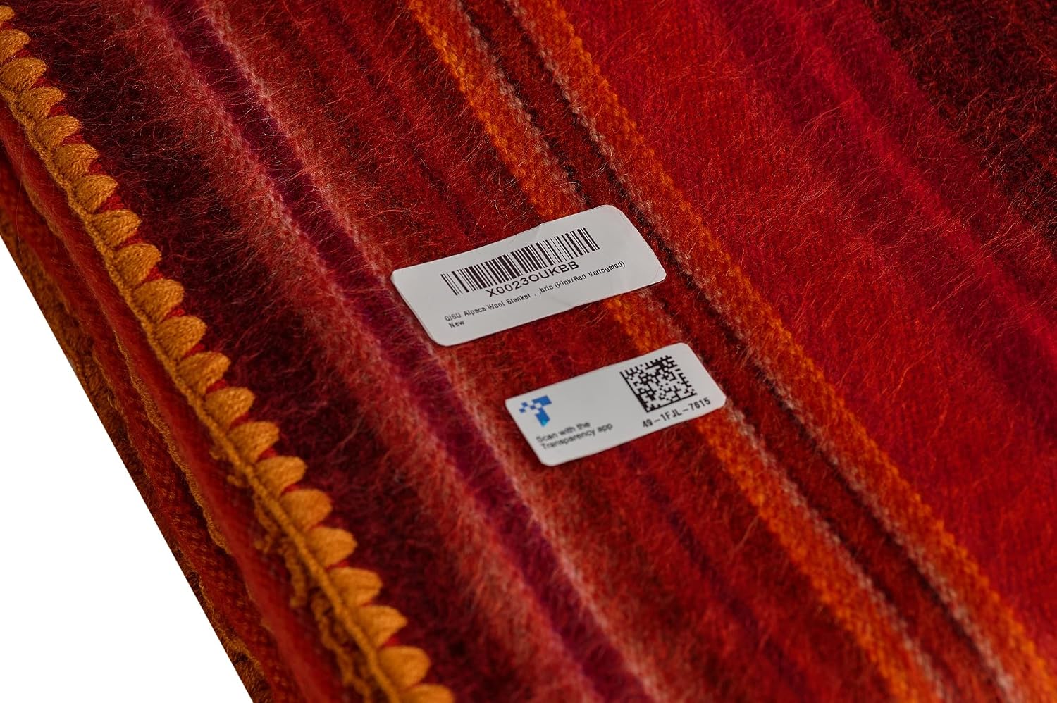 QISU Alpaca Wool Blanket Throw | Large, Beautiful, Warm, Variegated | 85 x 65 inches | Ultra-Soft, Hypoallergenic and Breathable | Non-Itchy or Scratchy Fabric (Green Variegated)