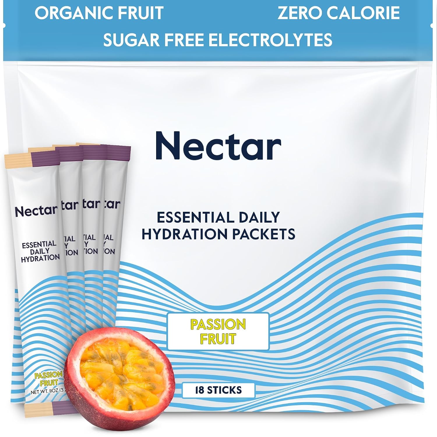 Nectar Hydration Packets - Electrolytes Powder Packets - No Sugar or Calories - Organic Fruit Liquid Daily IV Electrolytes Powder for Dehydration