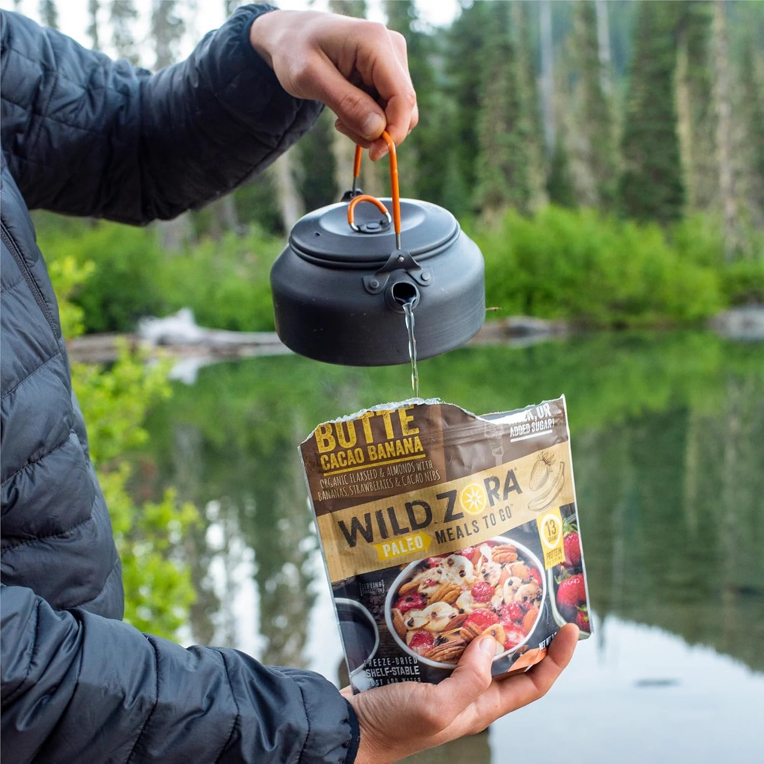 Wild Zora Paleo Freeze Dried Meals for Backpacking & Camping - Healthy Gluten Free & Grain Free Camping Meals/Backpacking Food + No Added Sugar - Great for Travel (Cliffside Coconut Berry 2-Pack)
