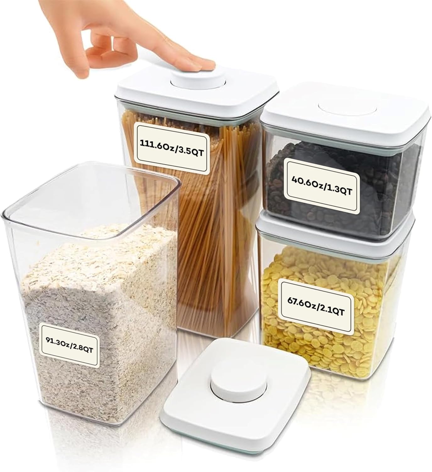 Bop Top Airtight Food Storage Containers | Pop-Top Lid | 16.5 Cups / 135 Oz