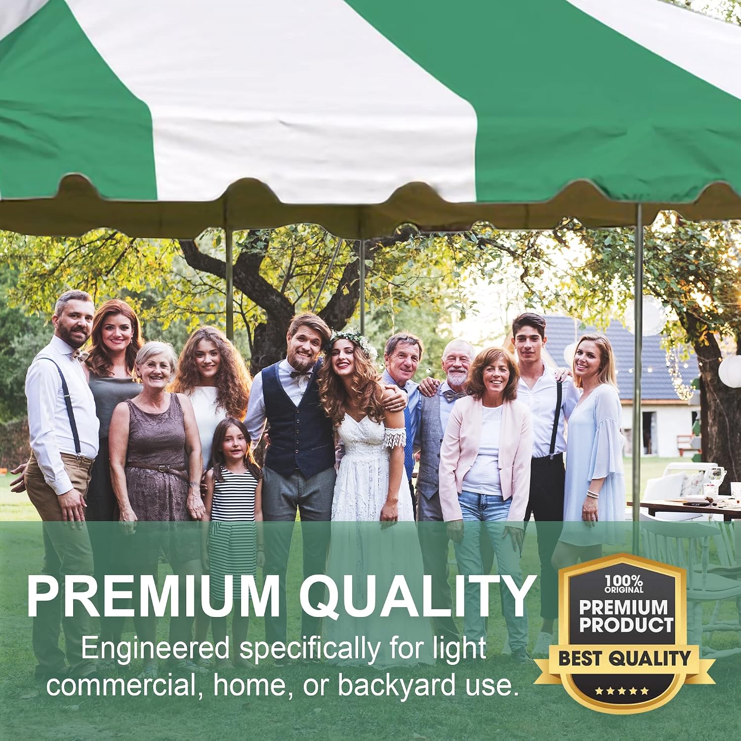 20’ x 20’ Weekender Canopy Pole Tent, Indoor and Outdoor Heavy Duty Easy Up, 80 Person Capacity Tent for Parties, Weddings, and Events, Commercial and Residential Use, PVC White Top | Easy Up Weekender Canopy Tent With 80 Person Capacity - Outdoor Canopi…